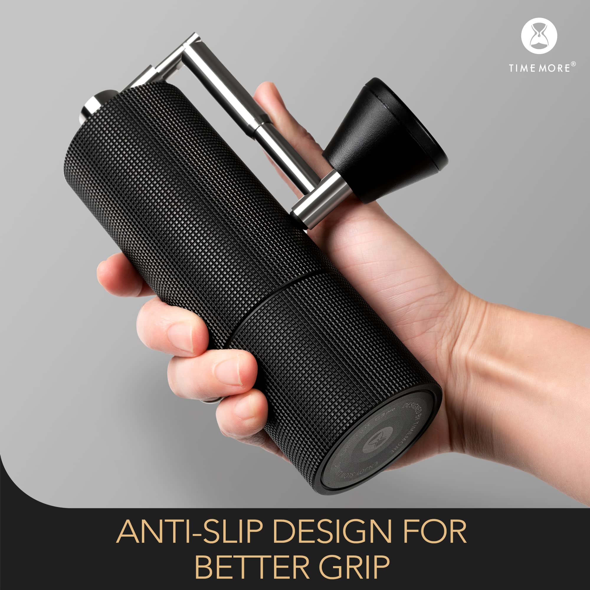 TIMEMORE Chestnut C3 PRO Manual Coffee Grinder - Foldable Handle, Stainless Steel Conical Burr, Adjustable Settings - Perfect for Espresso, Pour Over, French Press, Travel & Camping - Black Coffee Grinder