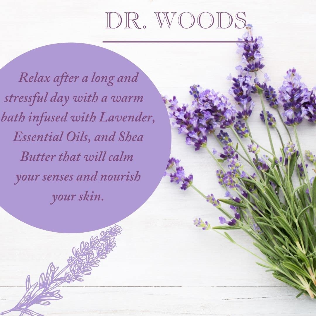 Dr. Woods Organic Lavender Exfoliating Bar Soap with Shea Butter – 5.25 oz (6-Pack) – Gentle Skin Cleansing for Dry & Sensitive Skin, Spa & Bath Relaxation