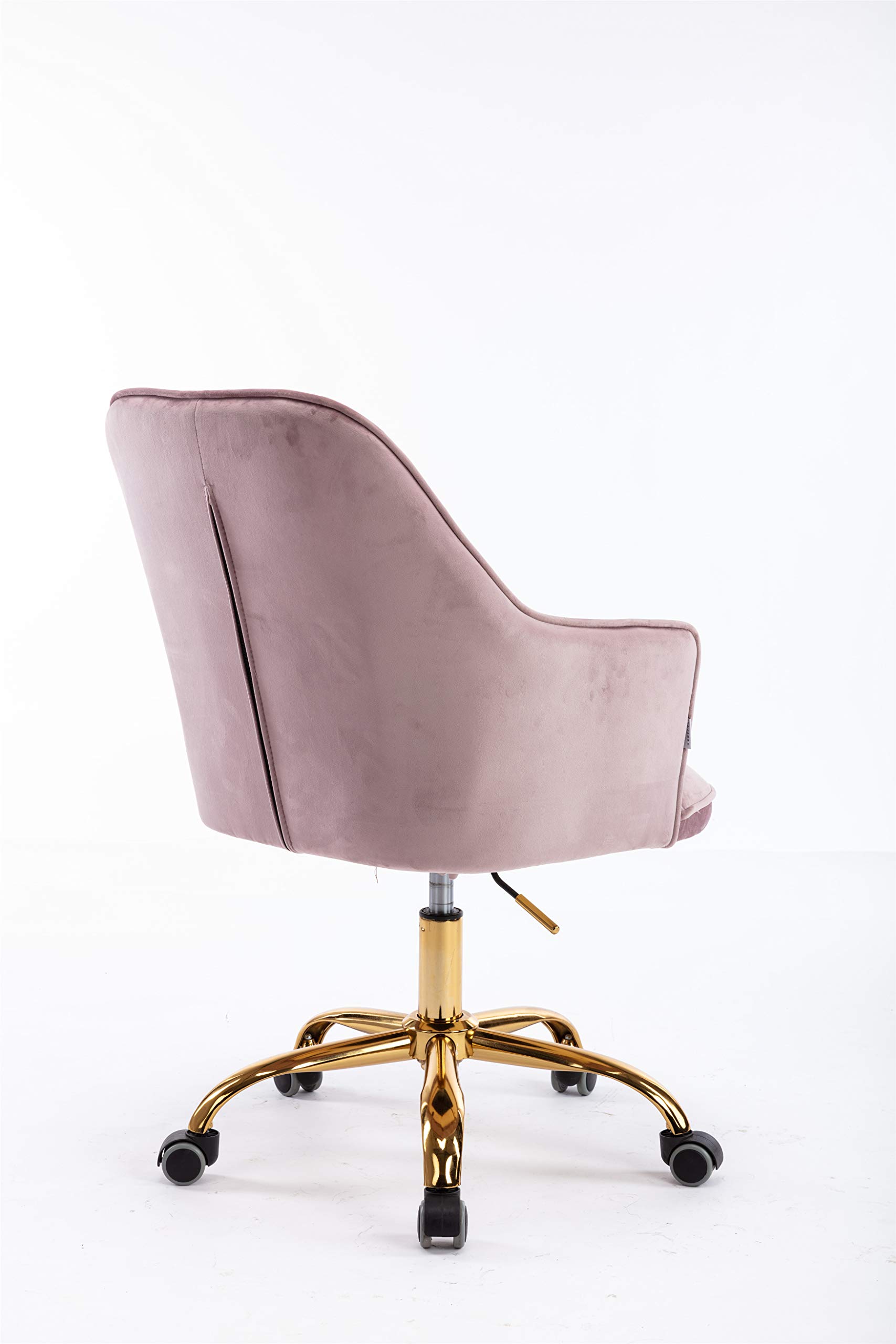 Luxury Velvet Office Chair with Tufted Back - Adjustable Swivel Desk Chair with Golden Metal Base for Home Office, Bedroom & Living Room - Perfect for Working, Gaming & Relaxing