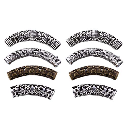 Lurrose 8Pcs Vintage Hair Beads for Dreadlocks & Braids - DIY Hair Jewelry for Women & Men - Perfect for Parties & Festivals