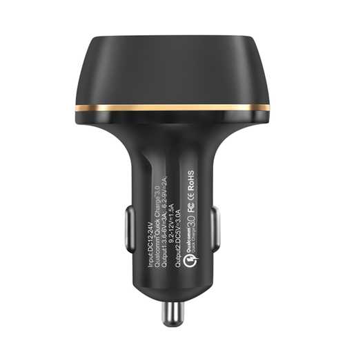Dual USB 3A QC3.0 Fast Car Charger with LED Display - Compatible with iPhone X/8, OnePlus 5, Xiaomi Mi6, Redmi Note4 - Perfect for Road Trips & Daily Commuting