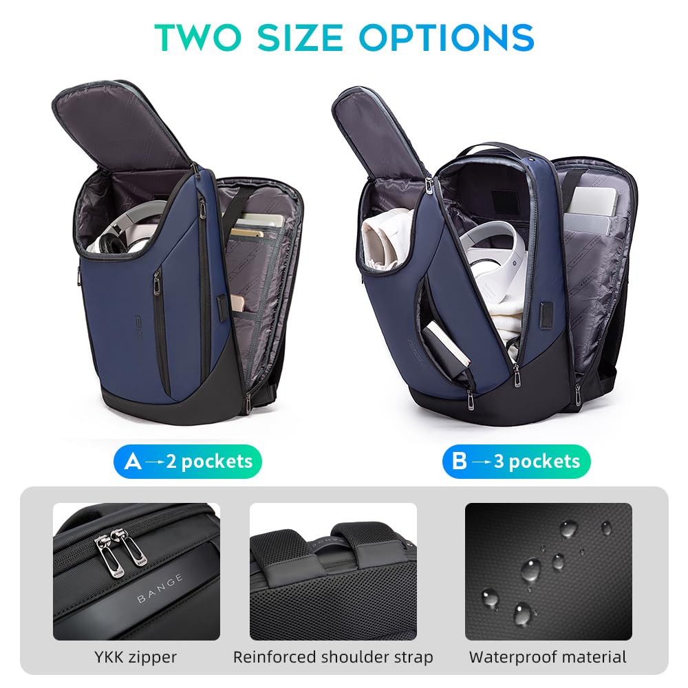BANGE Business Smart Backpack - Waterproof 15.6 Inch Laptop Backpack with USB Charging Port, Durable Travel Backpack for Work, Commuting & Business Trips