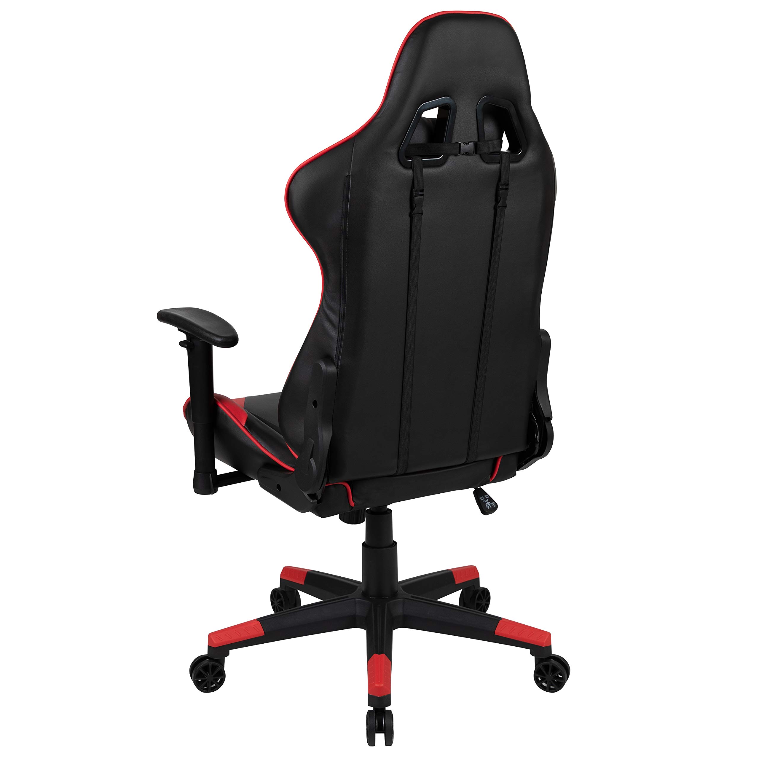Flash Furniture X20 Ergonomic Racing Style Gaming Chair - Fully Reclining PU LeatherSoft with Lumbar Support Pillow, Adjustable Swivel Computer Desk Chair for Office & Home (Red/Black) - Perfect for Gamers, Streamers & Remote Workers