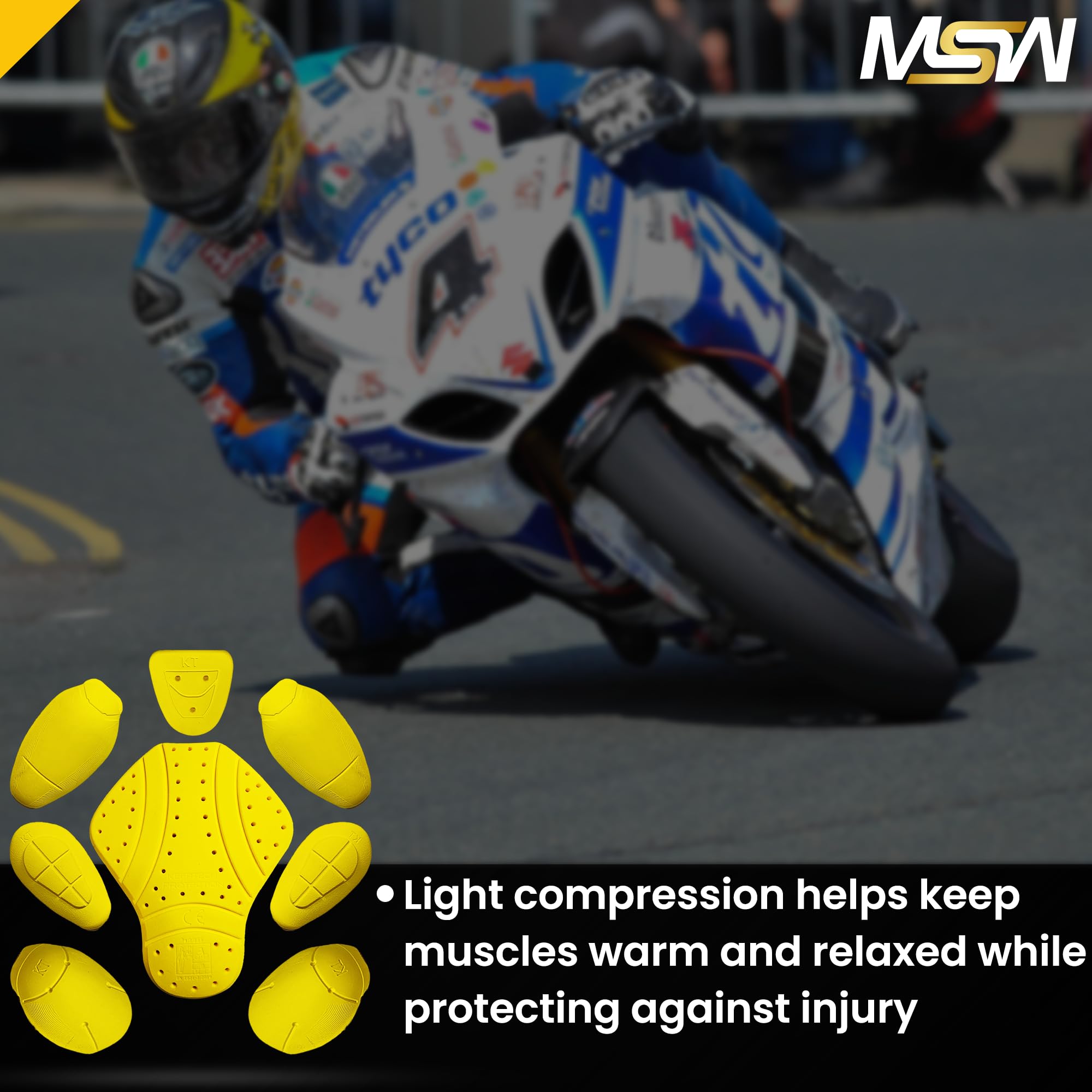 CE Level 2 Certified 8-Piece Motorcycle Armor Set - Back, Shoulder, Hip, Thigh & Elbow Protectors for Riding Gear | Impact Protection for Street Bikes, Cruisers & Adventure Motorcycles