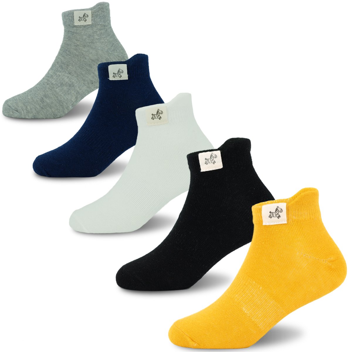 Boys Low Cut Cotton Athletic Socks - Breathable Short Socks for Kids (5-Pack) - Perfect for Sports, School & Everyday Wear