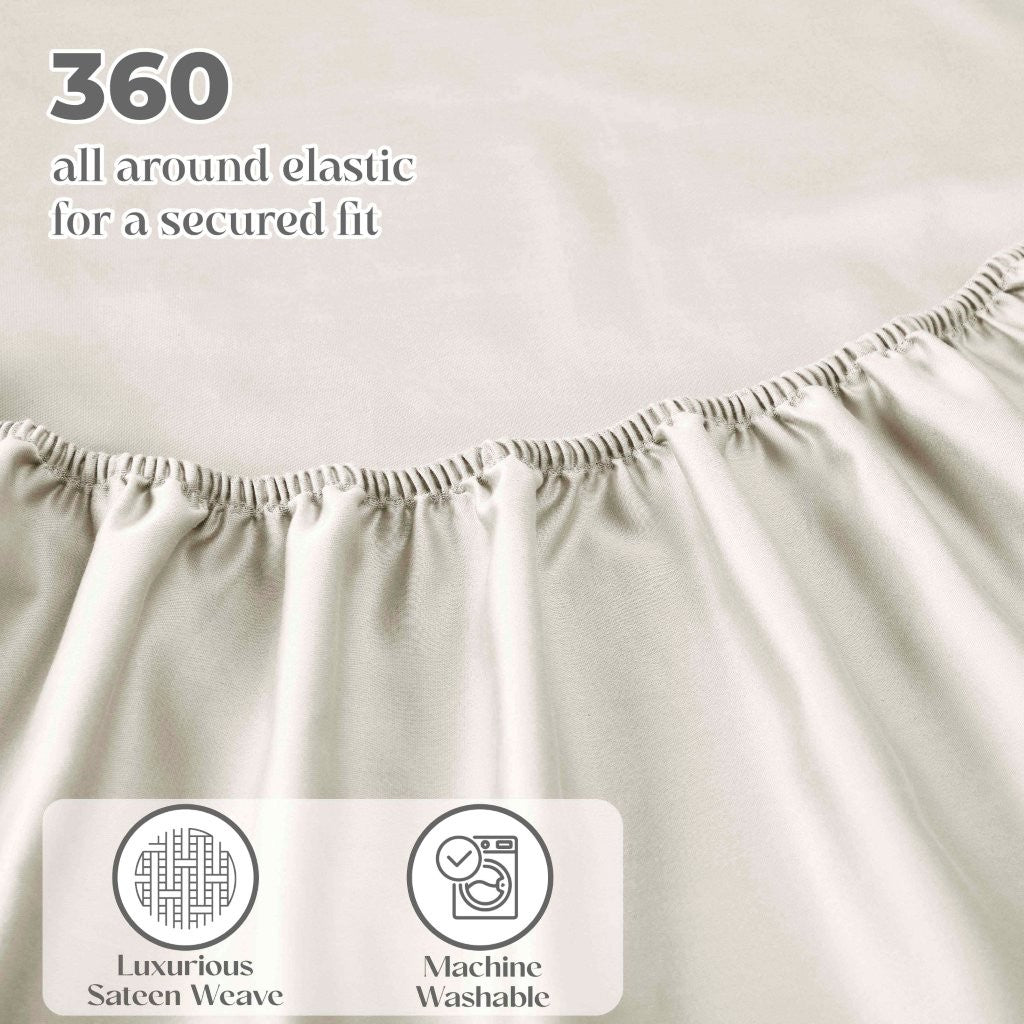 Premium 1400-1500 Thread Count Cotton Blend Deep Pocket Bed Sheet Set - Ultra Soft & Breathable for King, Queen, Full & Twin Beds - Perfect for Home, Hotel & Guest Room Comfort