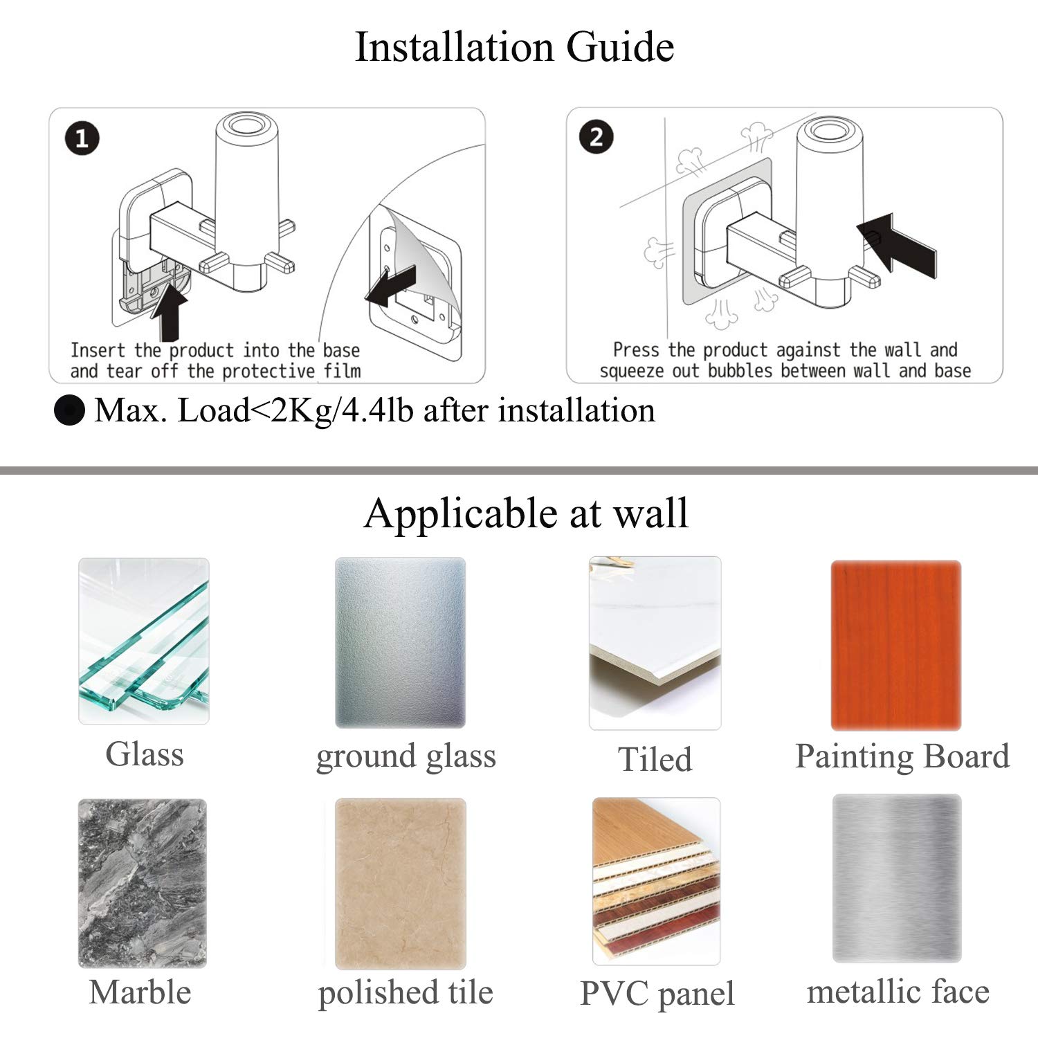 Self Adhesive Toilet Paper Holder - No Drill Bathroom Tissue Roll Stand with Strong Adhesive, Easy Installation (White) - Perfect for Small Bathrooms, RVs, Apartments & Dorm Rooms