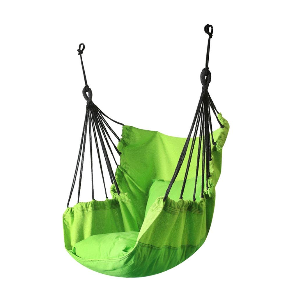XIAOLI Indoor & Outdoor Garden Swing Chair - Comfortable Hammock Hanging Chair with Pillow for Adults - Perfect for Patio, Backyard, Balcony Relaxation (Green)