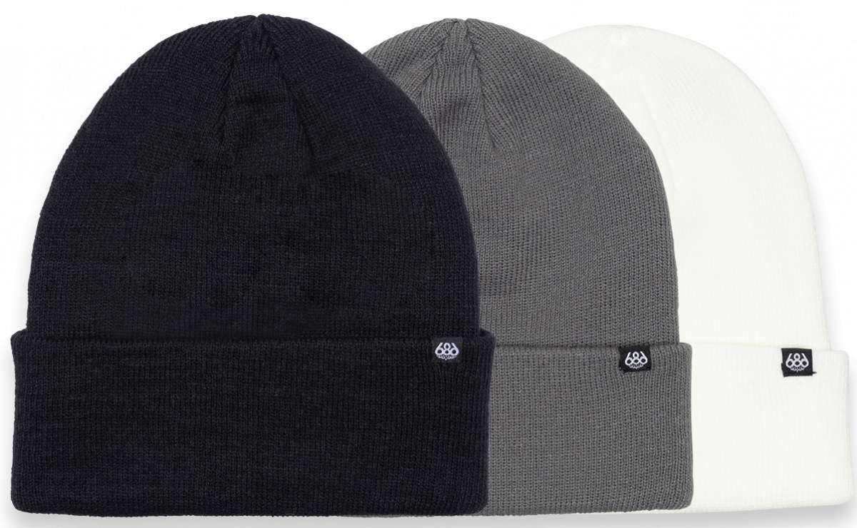 686 Standard Roll Up Beanie 3 Pack - Winter Hats for Men & Women - Warm Knit Skull Caps for Cold Weather - Perfect for Skiing, Snowboarding & Outdoor Activities (2024 Edition)