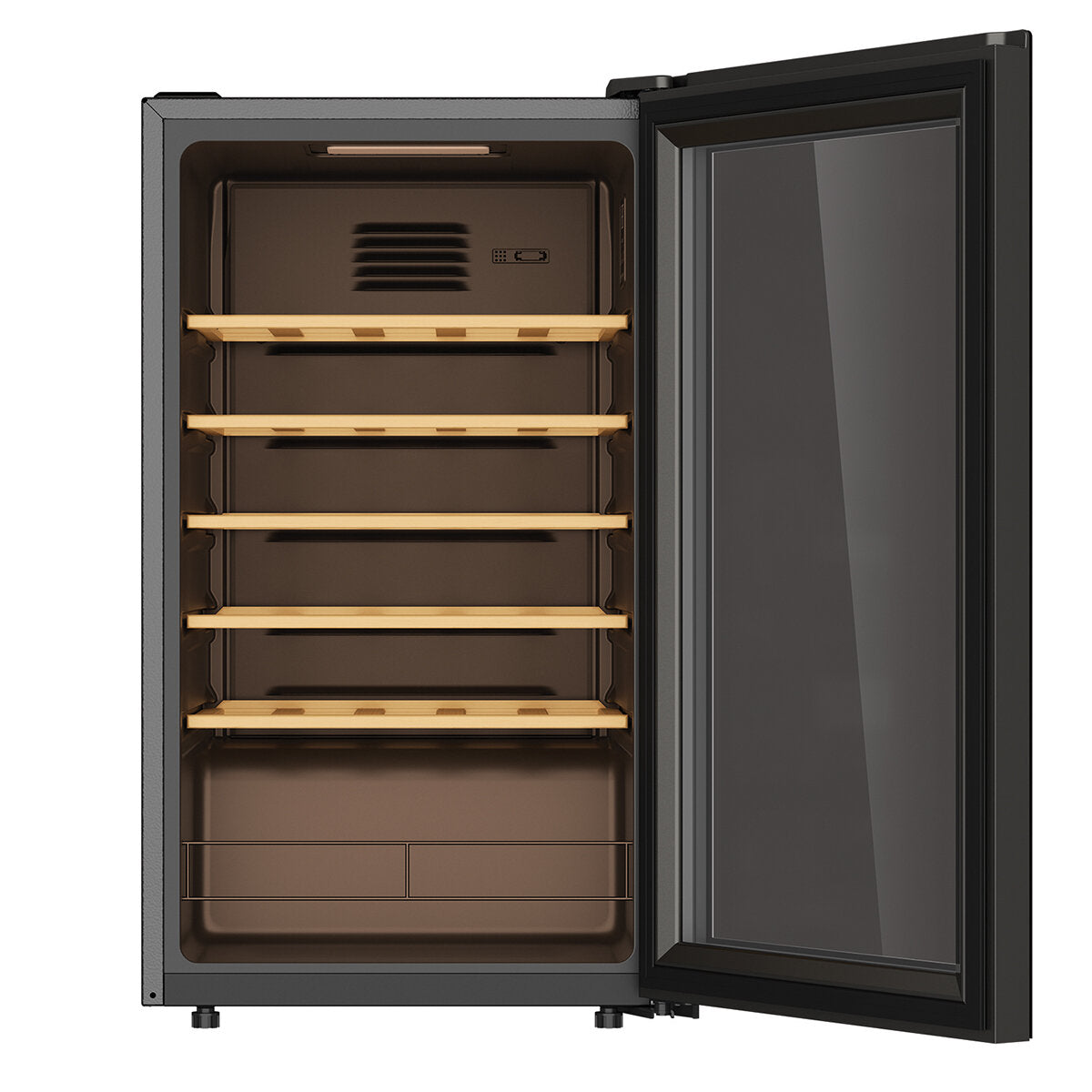 Haier 33 Bottle Dual Zone Wine Cooler Refrigerator - HWC90UC for Home, Office, and Restaurant Use