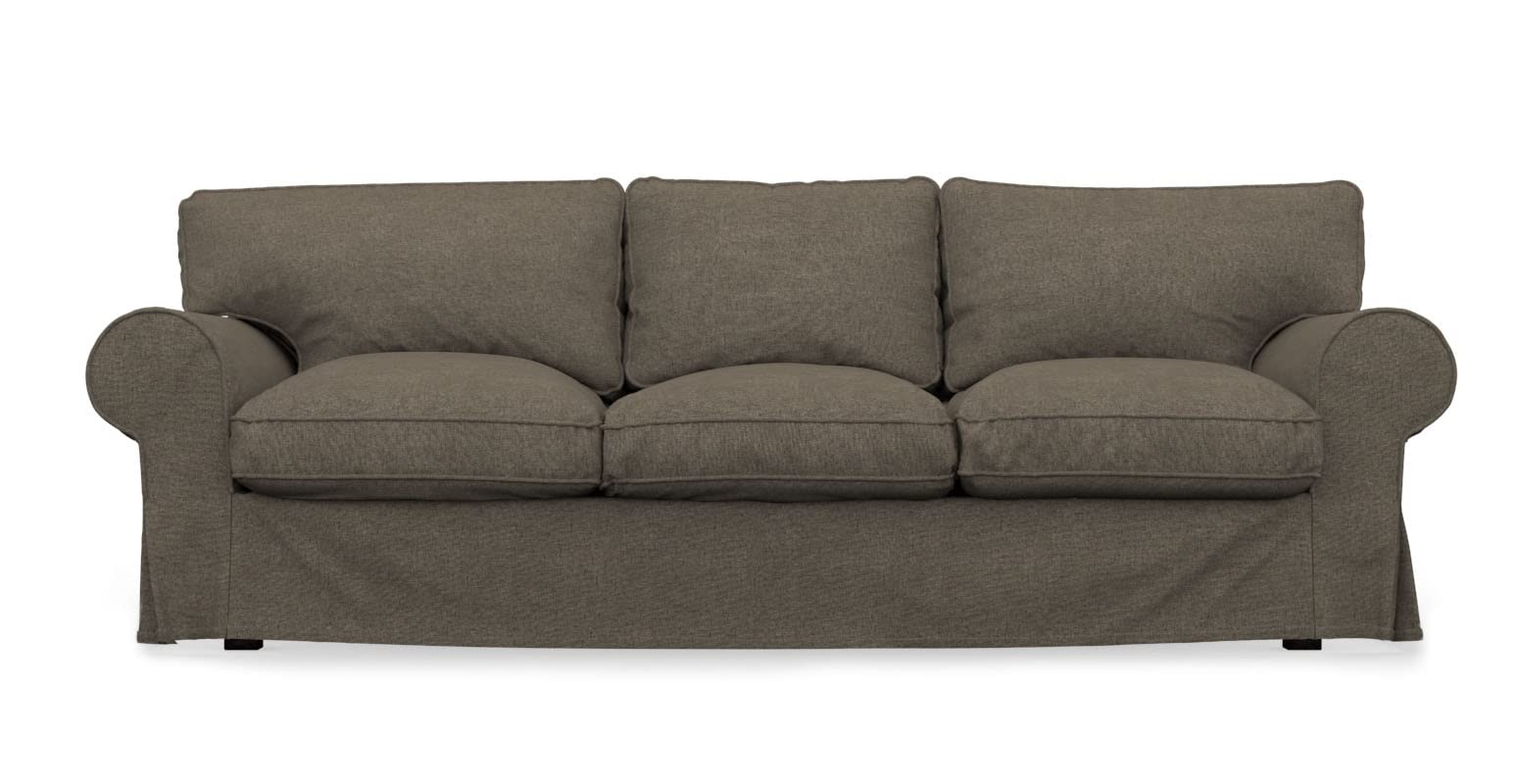 Ektorp 3-Seat Sofa Bed Slipcover Replacement - Handmade Linen Blend Couch Cover in Dark Beige | Perfect for Living Room, Guest Room & Small Space Furniture Protection
