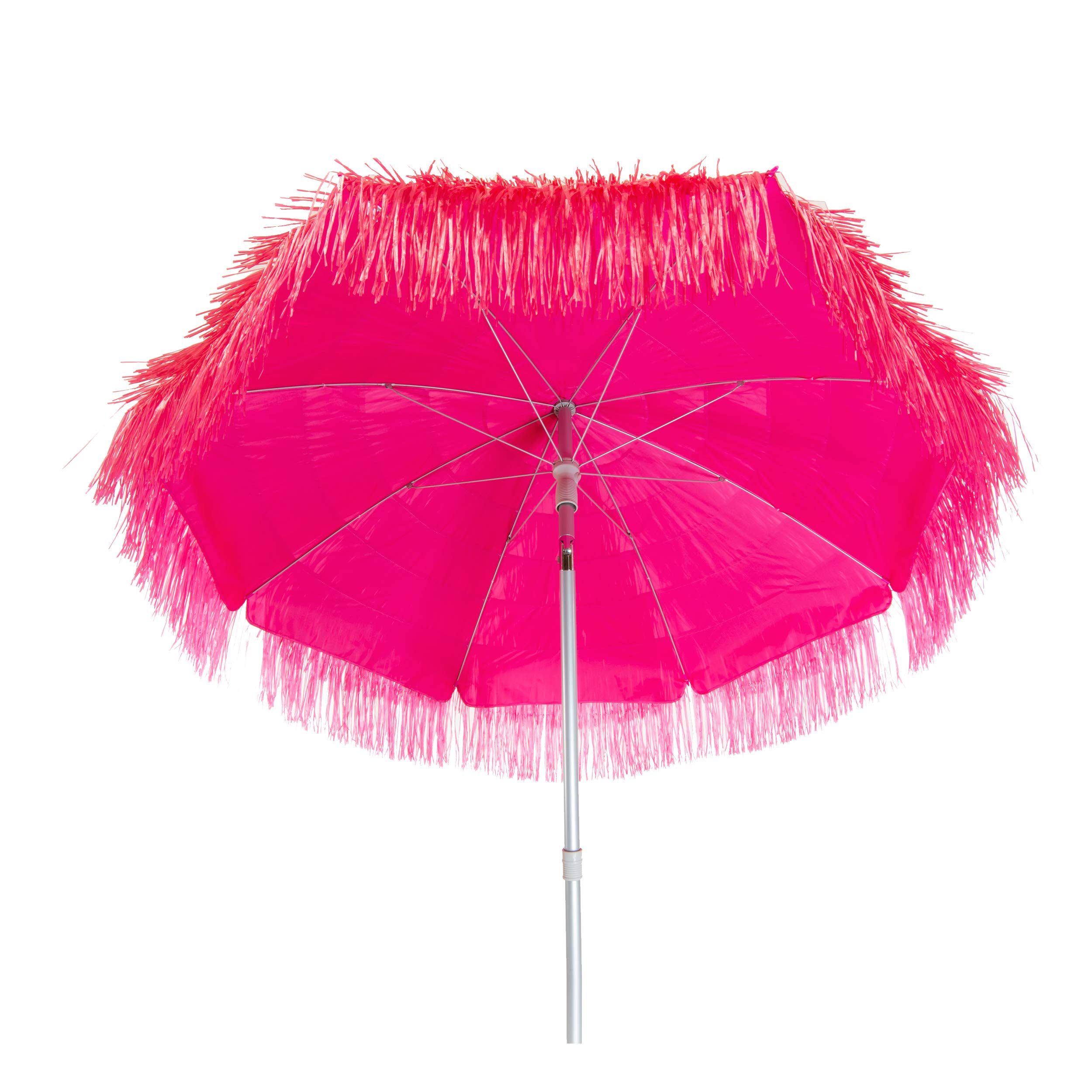 Heininger 1265 DestinationGear Palapa Tiki Pink 6 ft Outdoor Patio Umbrella - Perfect for Beach, Poolside, Backyard, and Garden Shade