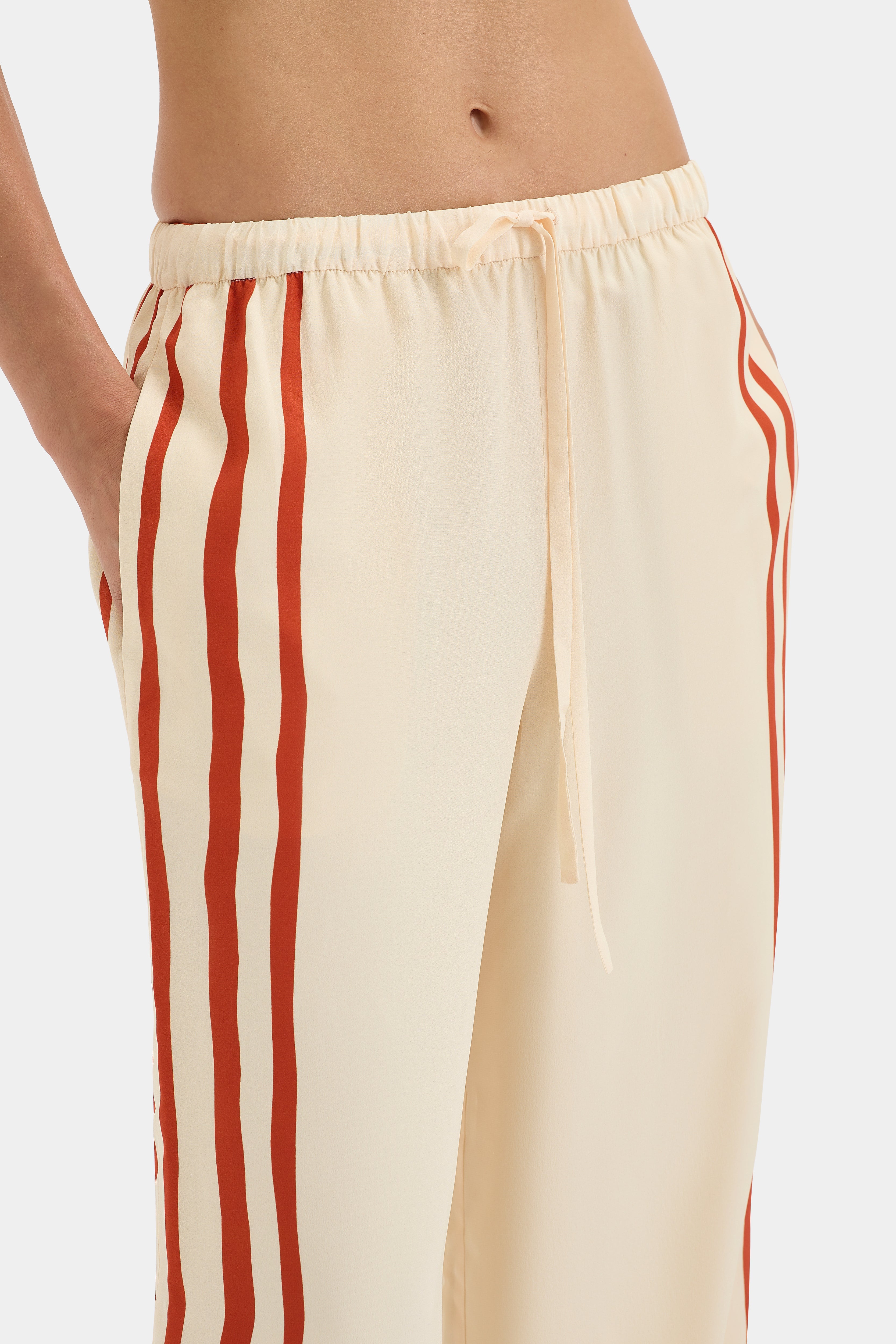 Calla Pant Hibiscus Stripe Floral Print Women's Pants - Perfect for Casual Wear, Summer Outfits, and Beach Vacations