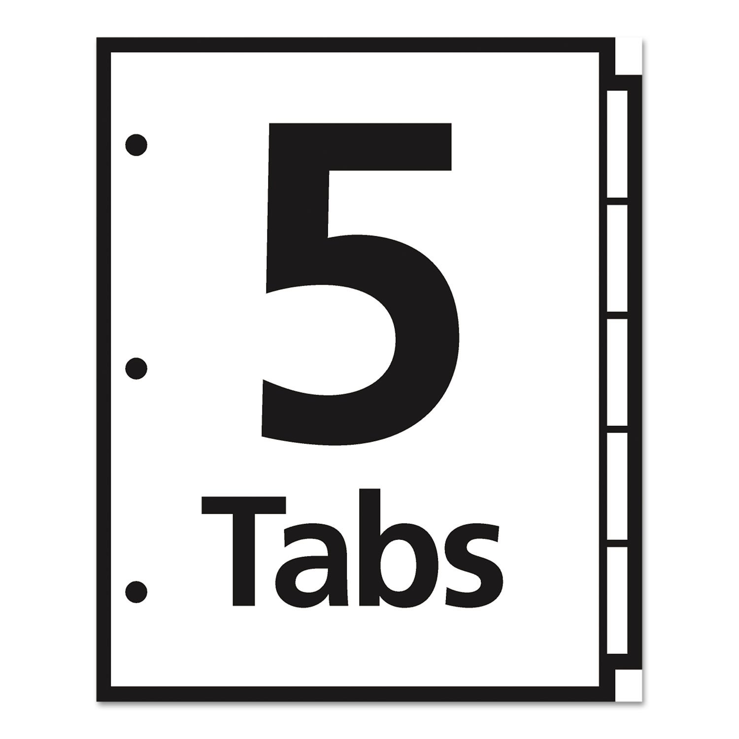 11465 Plastic Insertable Dividers - 5-Tab Letter Size for Office Organization | File Folder Dividers for Documents, Papers & Records