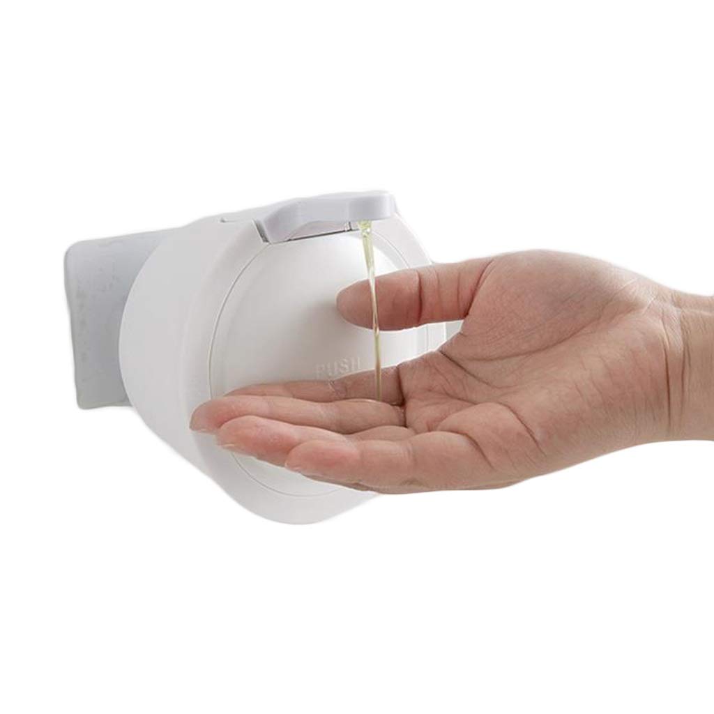Wall Mounted Manual Soap Dispenser - 11.8oz Capacity for Shower Gel, Hand Sanitizer & Liquid Soap - White Bathroom Organizer - Perfect for Kitchen, Restroom & Home Hygiene