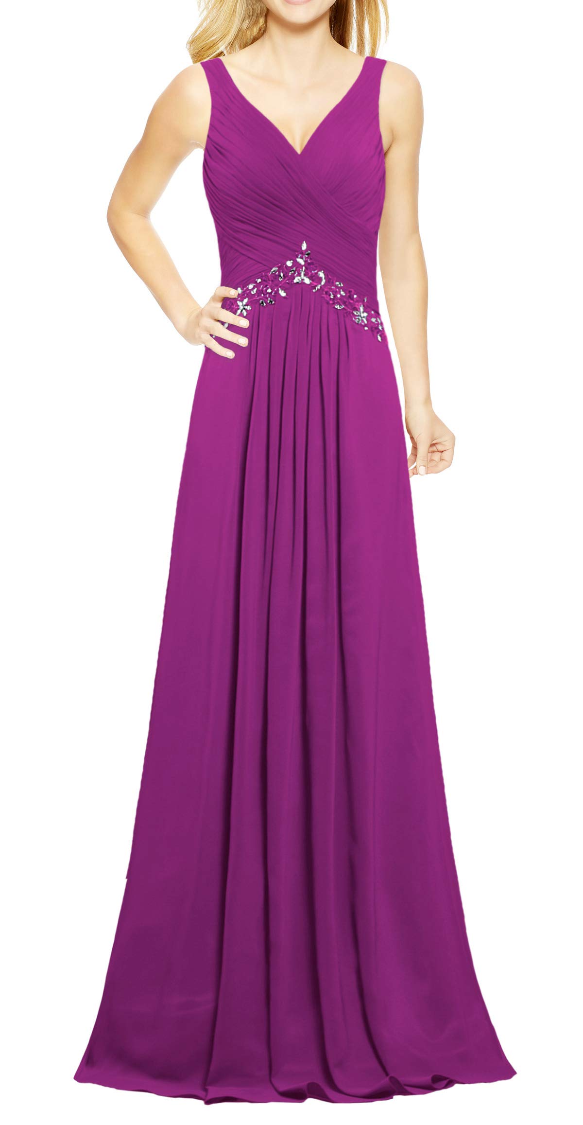 Elegant Women's V-Neck Sleeveless Long Evening Gowns for Prom, Formal Events & Special Occasions - Perfect for Weddings, Galas and Black Tie Parties
