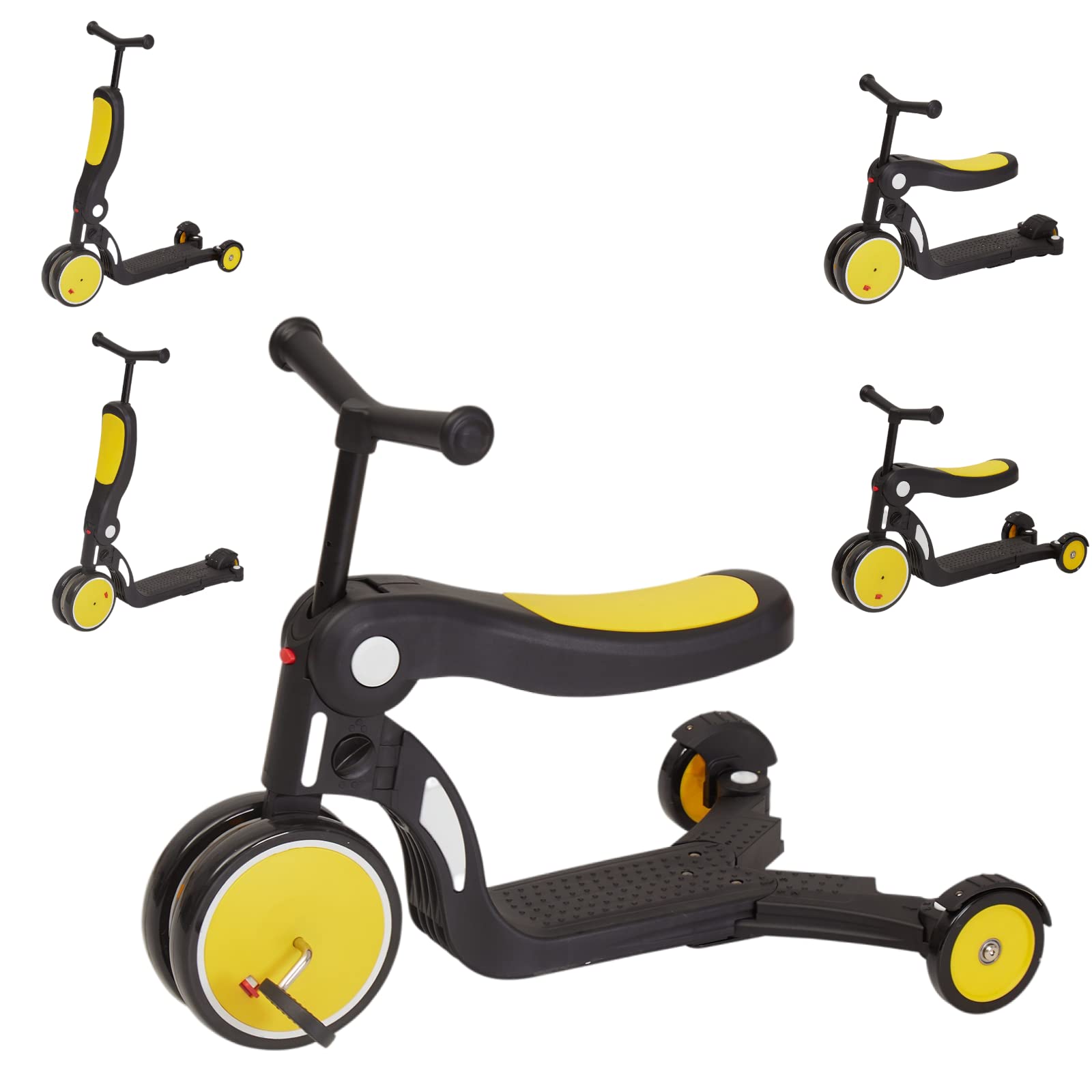 5-in-1 Adjustable Toddler Scooter & Balance Bike Trike - Foldable 3-Wheel Kids Bike with Removable Seat for Boys Girls Ages 2-8 | Perfect Birthday & Christmas Gift for Outdoor Play, Backyard Fun & Preschool Learning