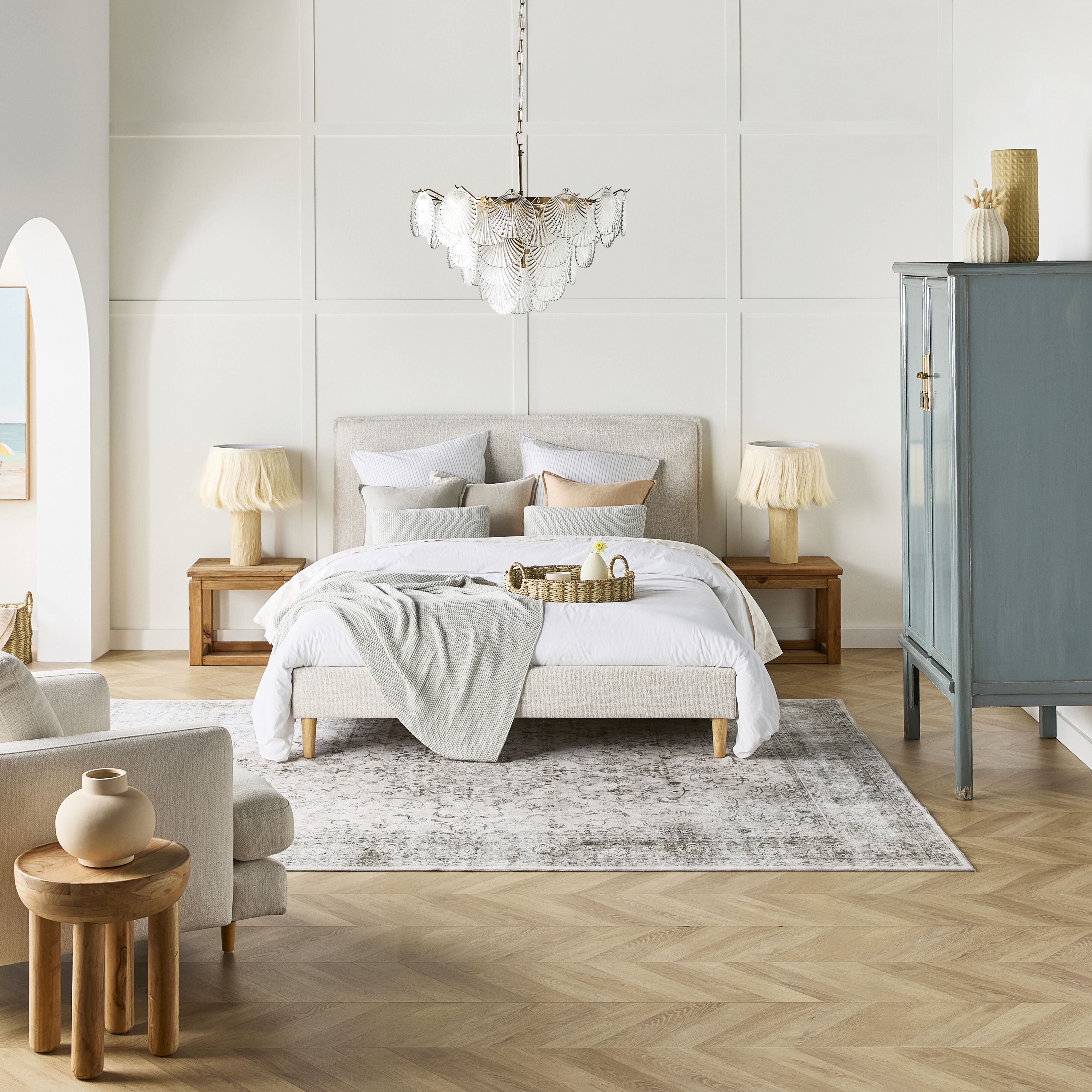 Bailie Queen Bed Frame - Modern Sturdy Platform Bed with Wooden Slats - Perfect for Master Bedroom, Guest Room & Small Spaces