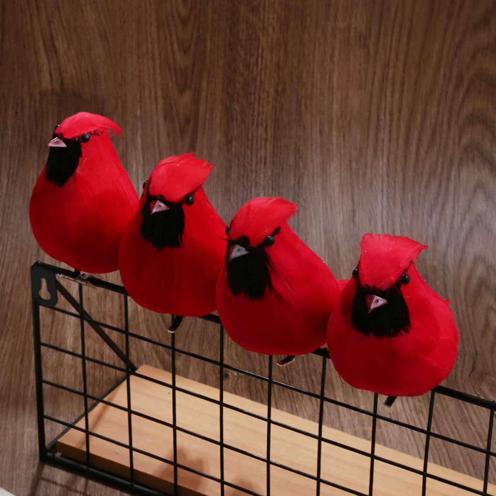 5.1 Inch Red Artificial Foam Birds with Clip - 8 Pack Realistic Fake Chubby Birds for Christmas Decor, Garden, Home, Wedding Ornaments - Perfect for DIY Crafts, Party Favors, and Seasonal Displays