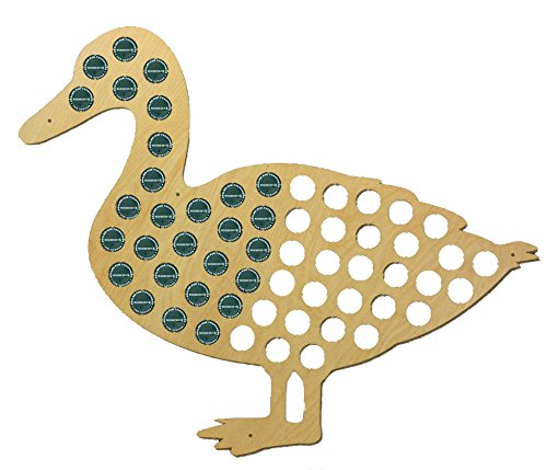 Wooden Beer Cap Organizer - Standing Duck Design for Collecting Bottle Caps from Beer & Soda (Perfect for Home Bars, Man Caves & Gift Ideas)