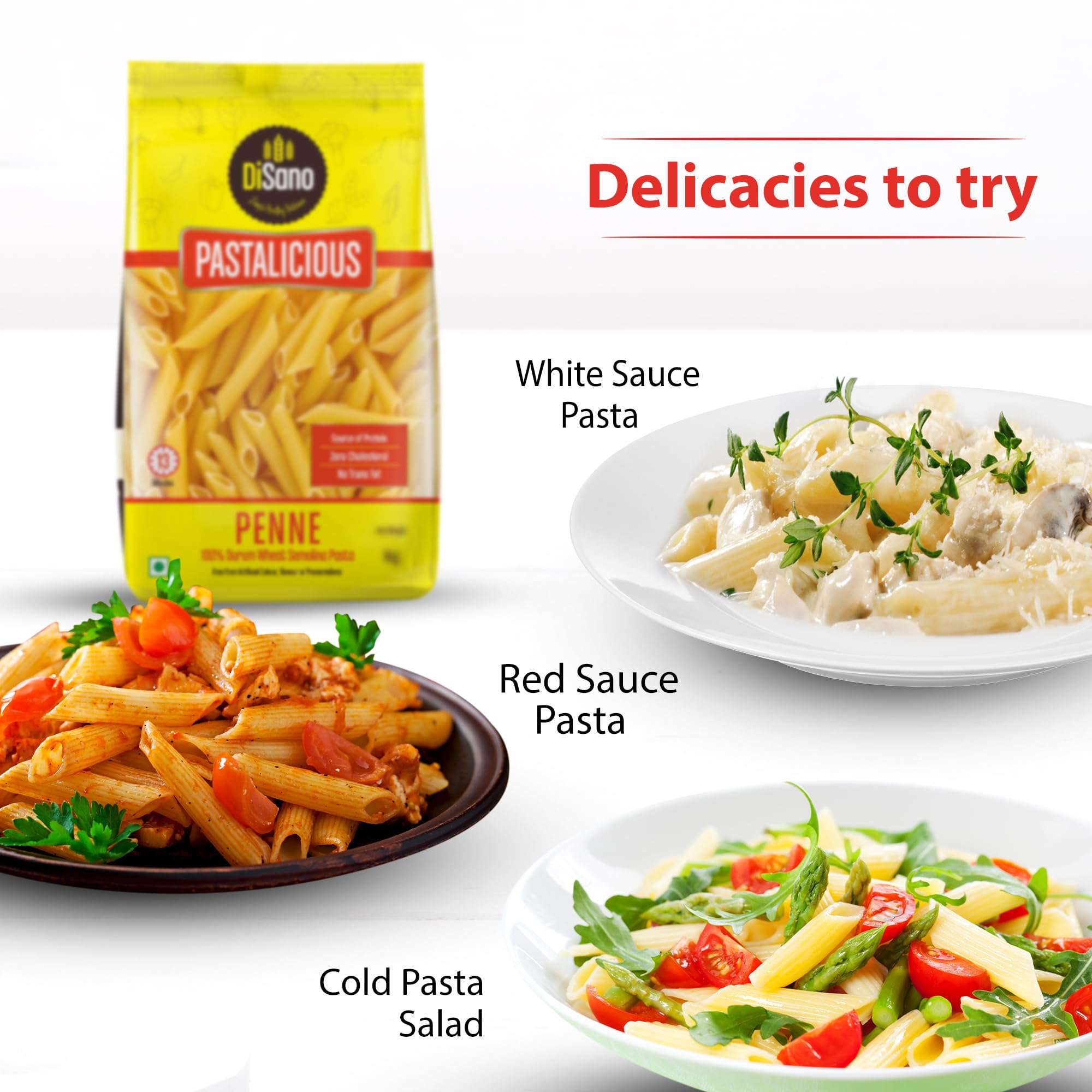 DISANO Penne Pasta 1Kg - 100% Durum Wheat, High Protein & Fiber, No Maida - Perfect for Italian Recipes, Meal Prep & Healthy Eating