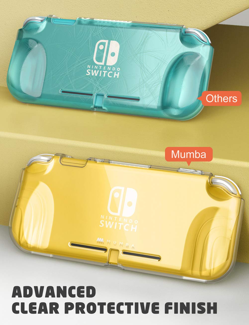 Nintendo Switch Lite 2019 Protective Case - Mumba Thunderbolt Series Clear TPU Grip Cover | Shockproof & Anti-Slip Design for Gaming, Travel & Everyday Use
