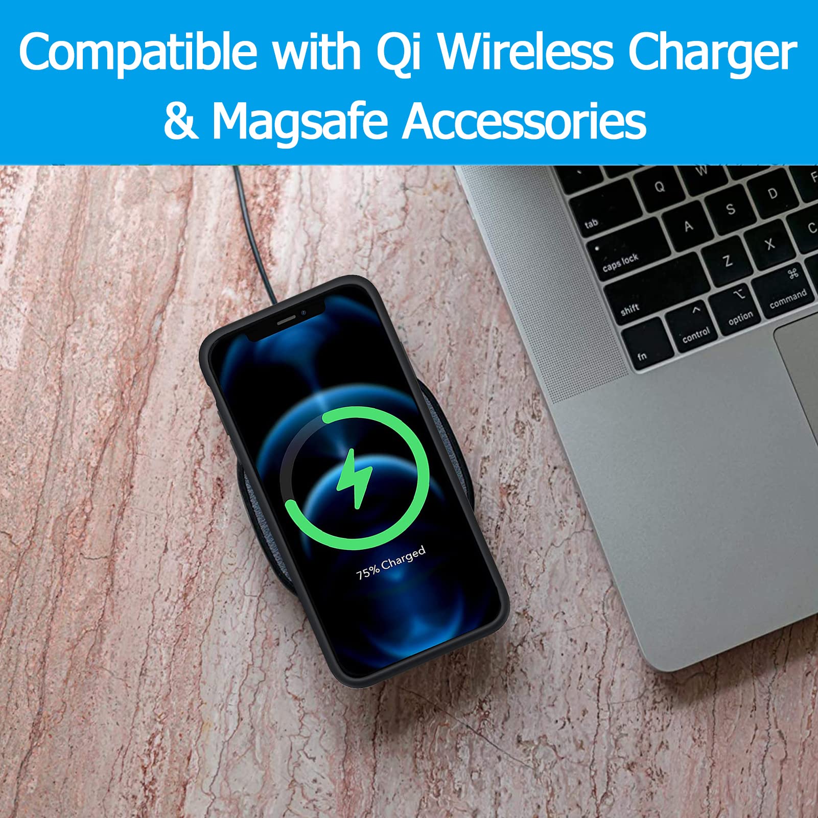 10800mAh Battery Case for iPhone 12 Pro Max (6.7 inch) - Wireless Charging Protective Case with Carplay Support | Portable Charger for Travel, Work & Daily Use (Black)