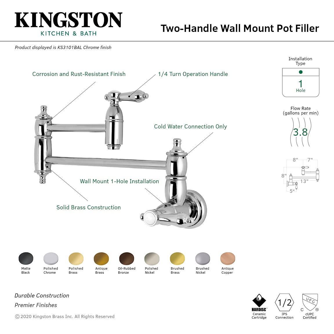 Kingston Brass KS3101BAL 13