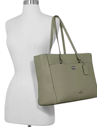 Coach Crossgrain Leather Folio Tote Bag for Women - Stylish Work Tote, Laptop Bag & Travel Carryall - Perfect for Office, Business Meetings & Daily Commute