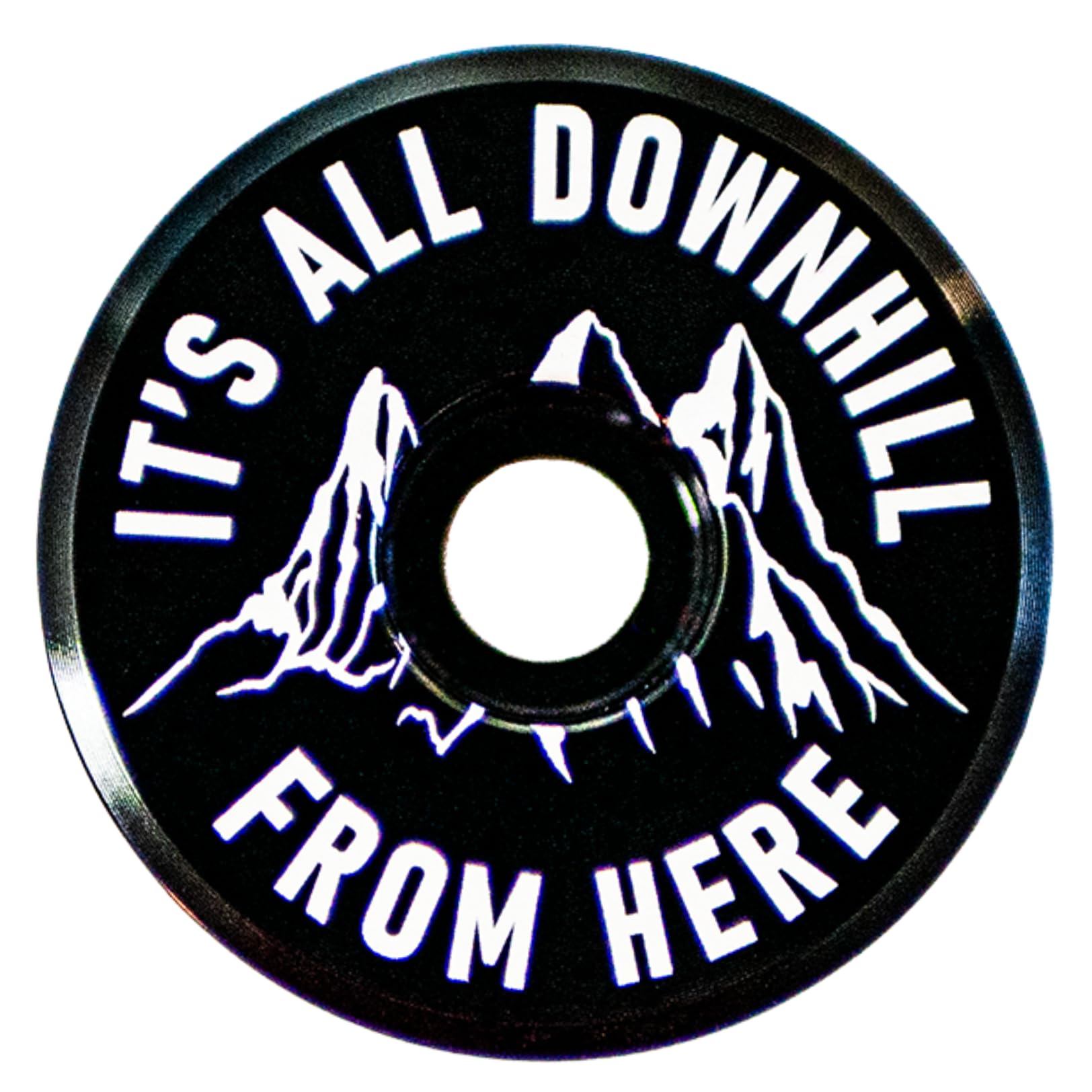Custom MTB Bike Headset Cap - Personalized Mountain Biking & BMX Accessories - Downhill Cycling Top Cap in Black | Perfect for Trail Riding, Urban Commuting & Bike Customization