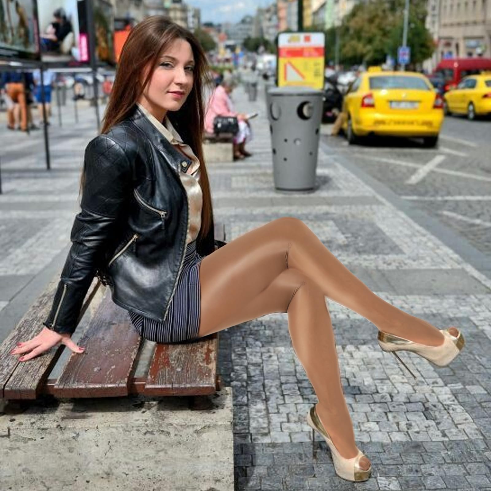 MANZI 2 Pairs Women's Shiny Sheer Tights - High Waist Silk Comfort Stockings - Oil Shimmery Nylons Pantyhose for Party, Date Night & Special Occasions