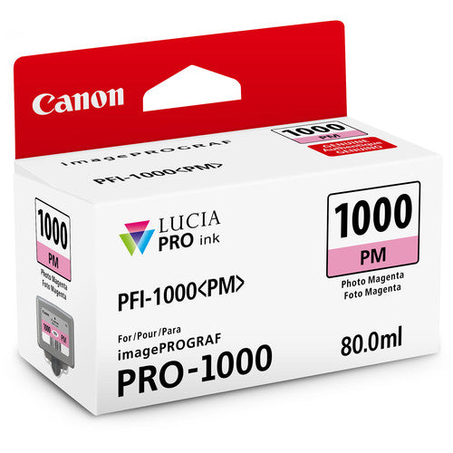 Canon PFI 1000 PM LUCIA PRO Photo Magenta Ink Tank - 80ml High-Quality Printer Ink for Professional Photography & Art Prints - Perfect for Epson, Canon Printers & Photo Studios