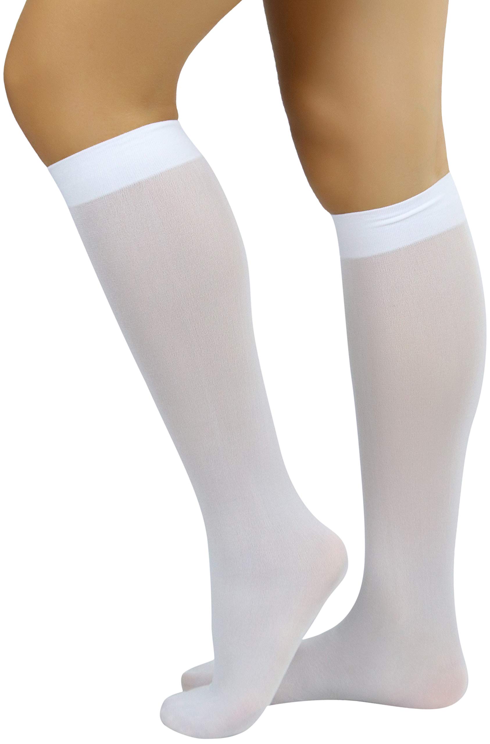 ToBeInStyle Women's Fashion Opaque Knee High Socks - Nylon Stretchable Boot Socks for Winter, Fall & Work - Perfect for Boots, Office & Casual Outfits
