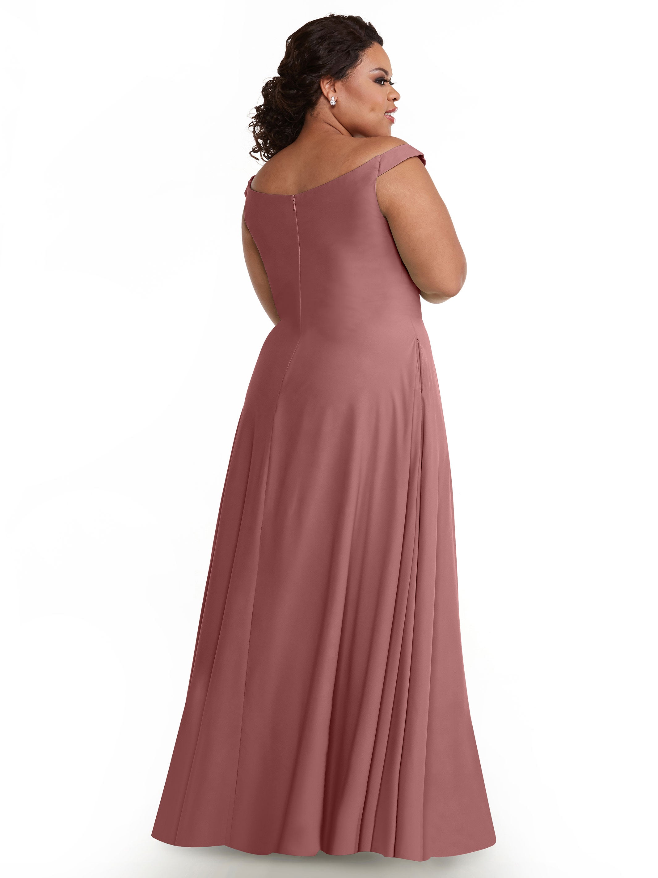 83005 Off The Shoulder Stretch Chiffon A-Line Bridesmaid Dress - Elegant Wedding Party Gown for Formal Occasions, Prom & Special Events