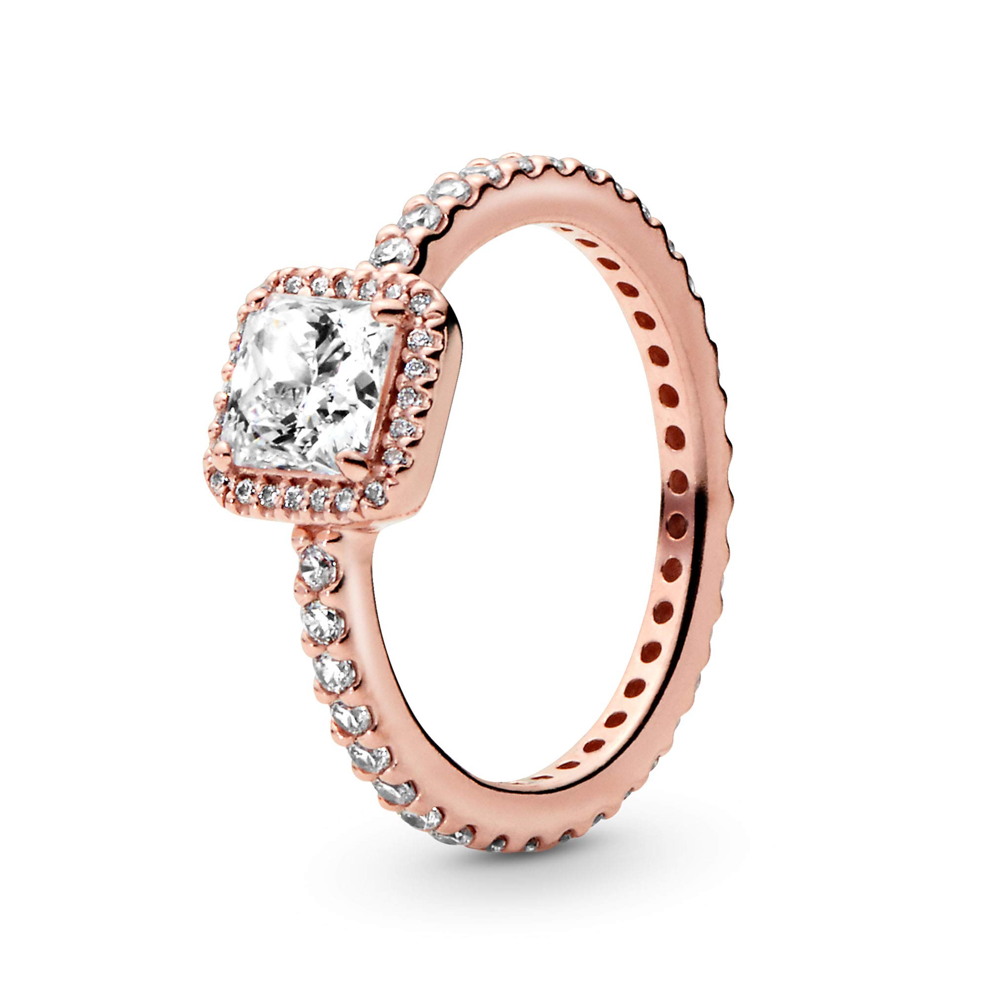 Pandora Rose Square Sparkle Halo Cubic Zirconia Ring - Elegant Jewelry for Women, Perfect for Weddings, Anniversaries & Special Occasions
