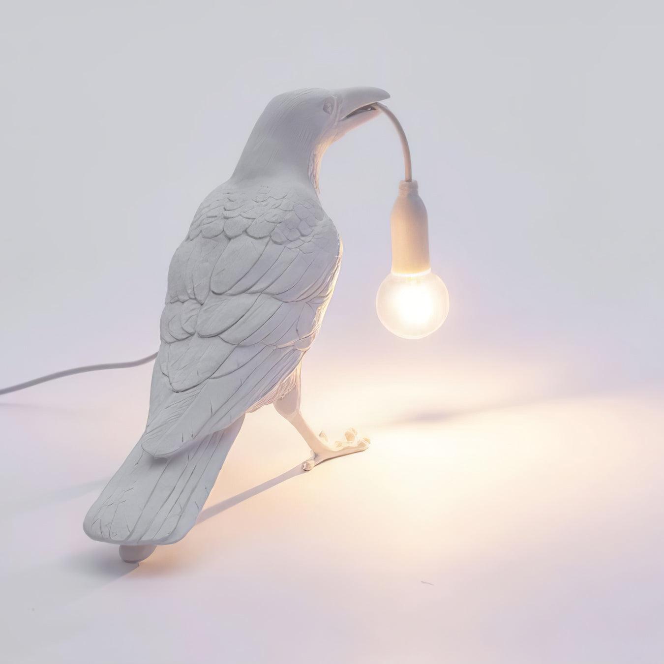 Elegant Raven Resin Table Lamp - Modern Gothic Decor for Bedroom, Living Room & Office - Perfect for Halloween, Gothic & Dark Aesthetic Home Decor