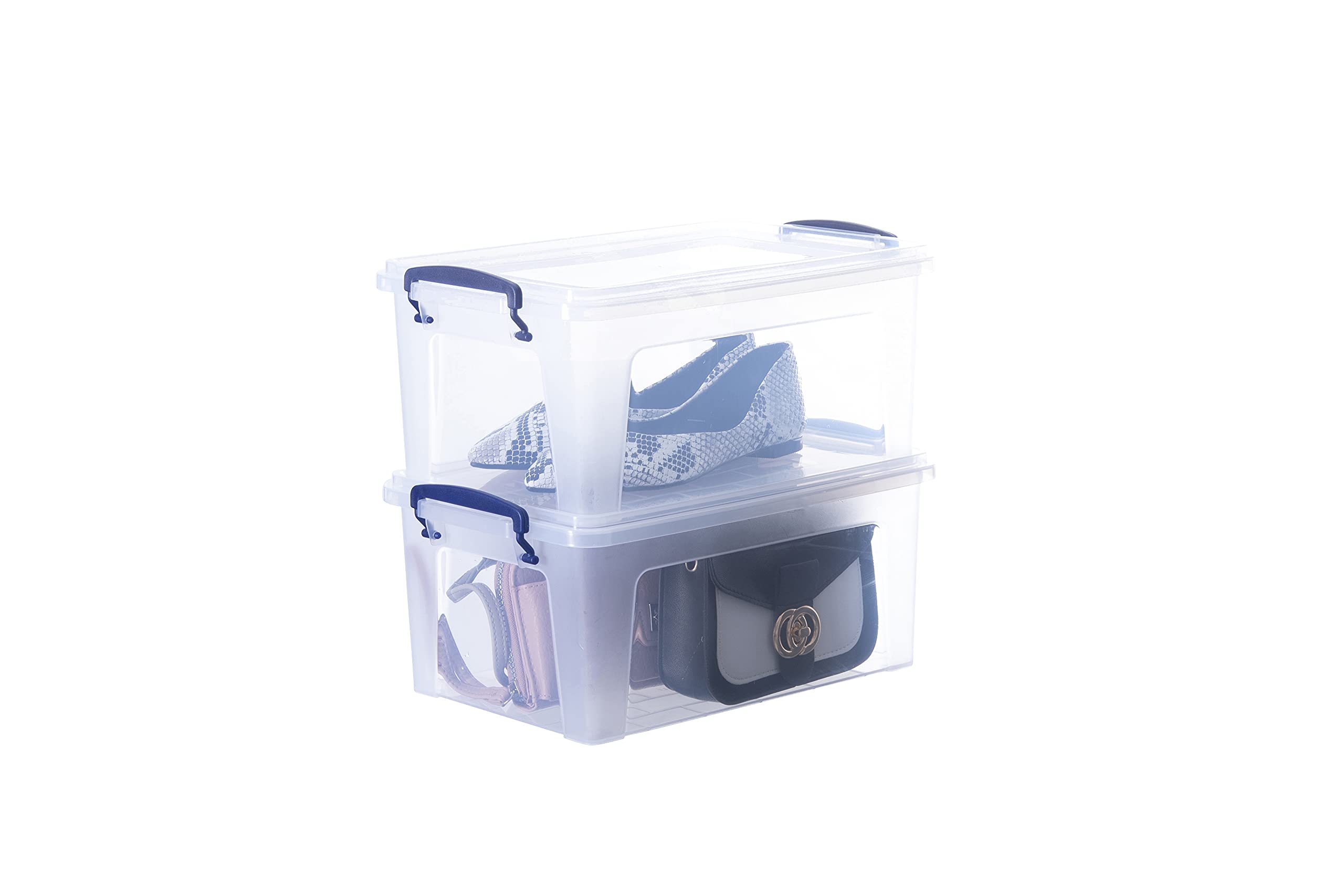 Superio Clear Plastic Storage Bins with Lids - 2 Pack 11 Qt BPA Free Stackable Organizing Containers for Home, Kitchen, Dorm & Office | Odor-Free Space Saving Solution for Closet, Pantry & Toy Organization