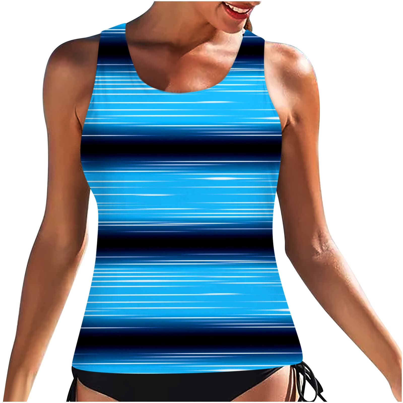 Women's High Neck Tankini Two Piece Swimsuit - Tummy Control Bathing Suit Top with Matching Bottom | Perfect for Beach, Pool & Summer Vacations