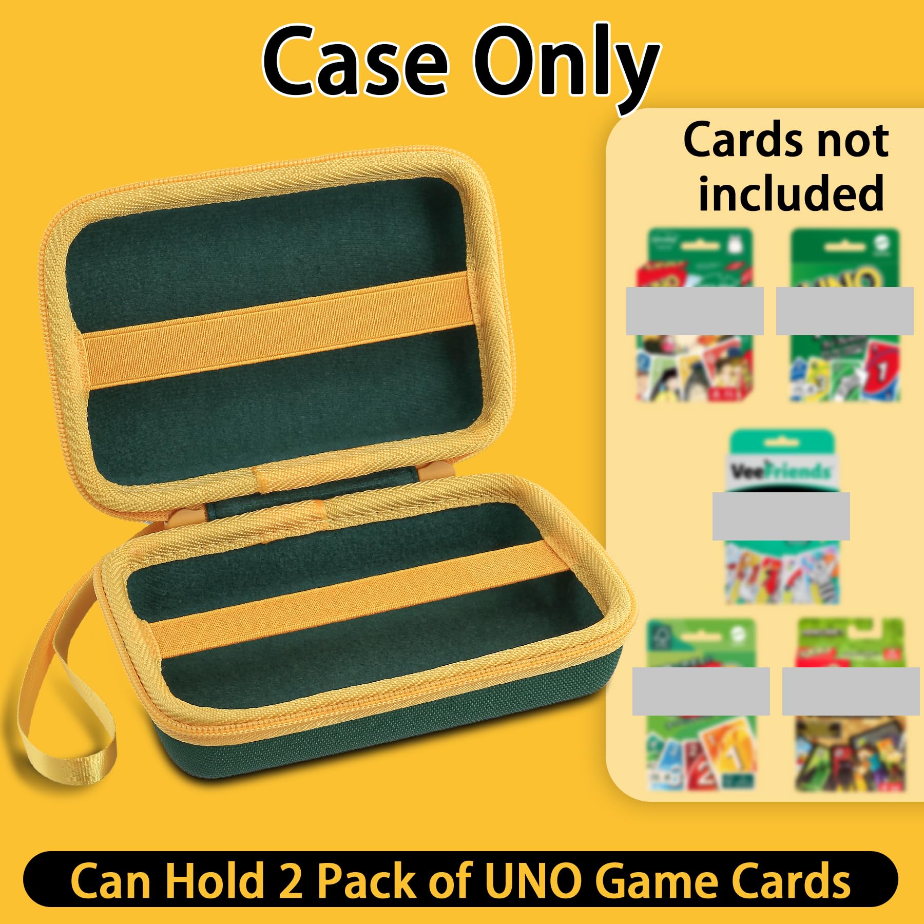 Aenllosi Card Holder Case Compatible with UNO Card Game - Travel Storage Pouch for UNO Cards, Green (Case Only) - Perfect for Game Nights, Travel & Organizing Card Games