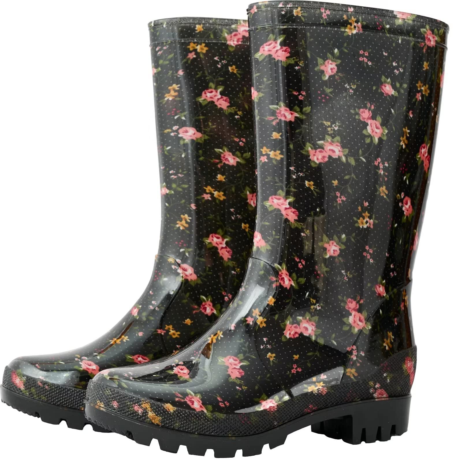 DaeRainy Women's Waterproof Mid-Calf Rain Boots - Non-Slip Garden, Fishing, Farm & Outdoor Work Boots for Women - Perfect for Rainy Days, Yard Work & Outdoor Adventures