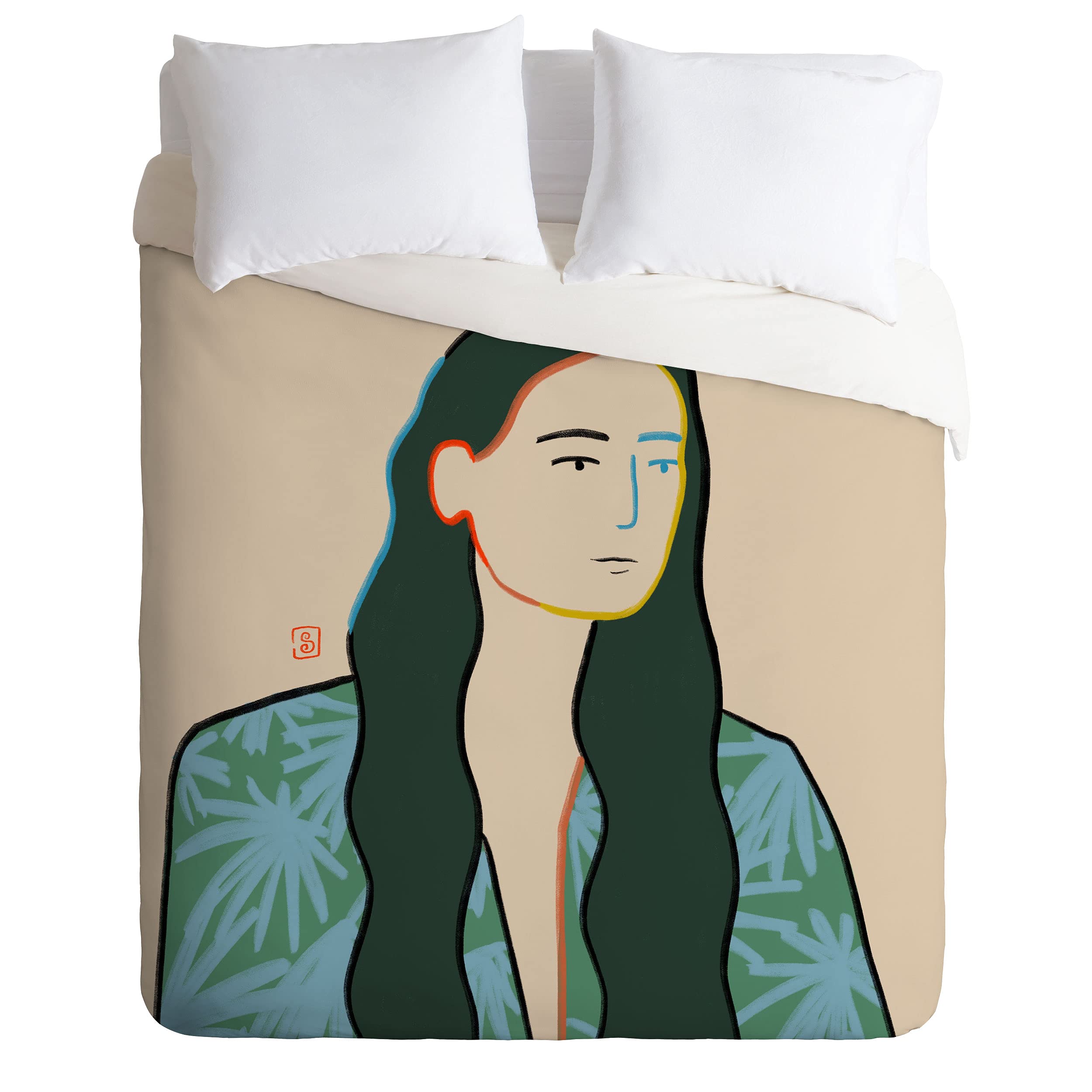 Girl in Love Duvet Cover King Size - Romantic Bedding Set by Sandra Poliakov | Society6 - Perfect for Couples Bedroom, Master Suite & Valentine's Gift