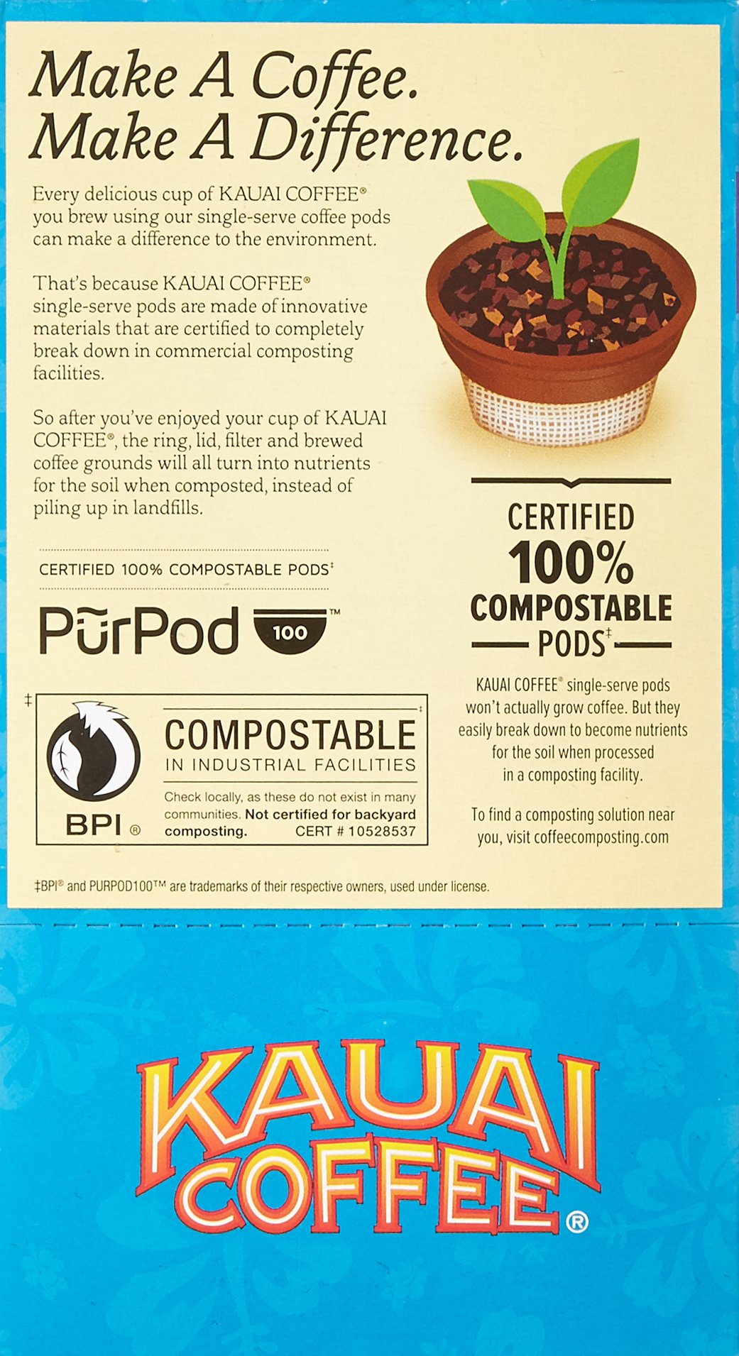 Kauai Coffee Single-Serve Pods - Garden Isle Medium Roast Arabica Coffee from Hawaii | Keurig-Compatible K-Cups (120 Count) | Perfect for Home, Office & Gifts