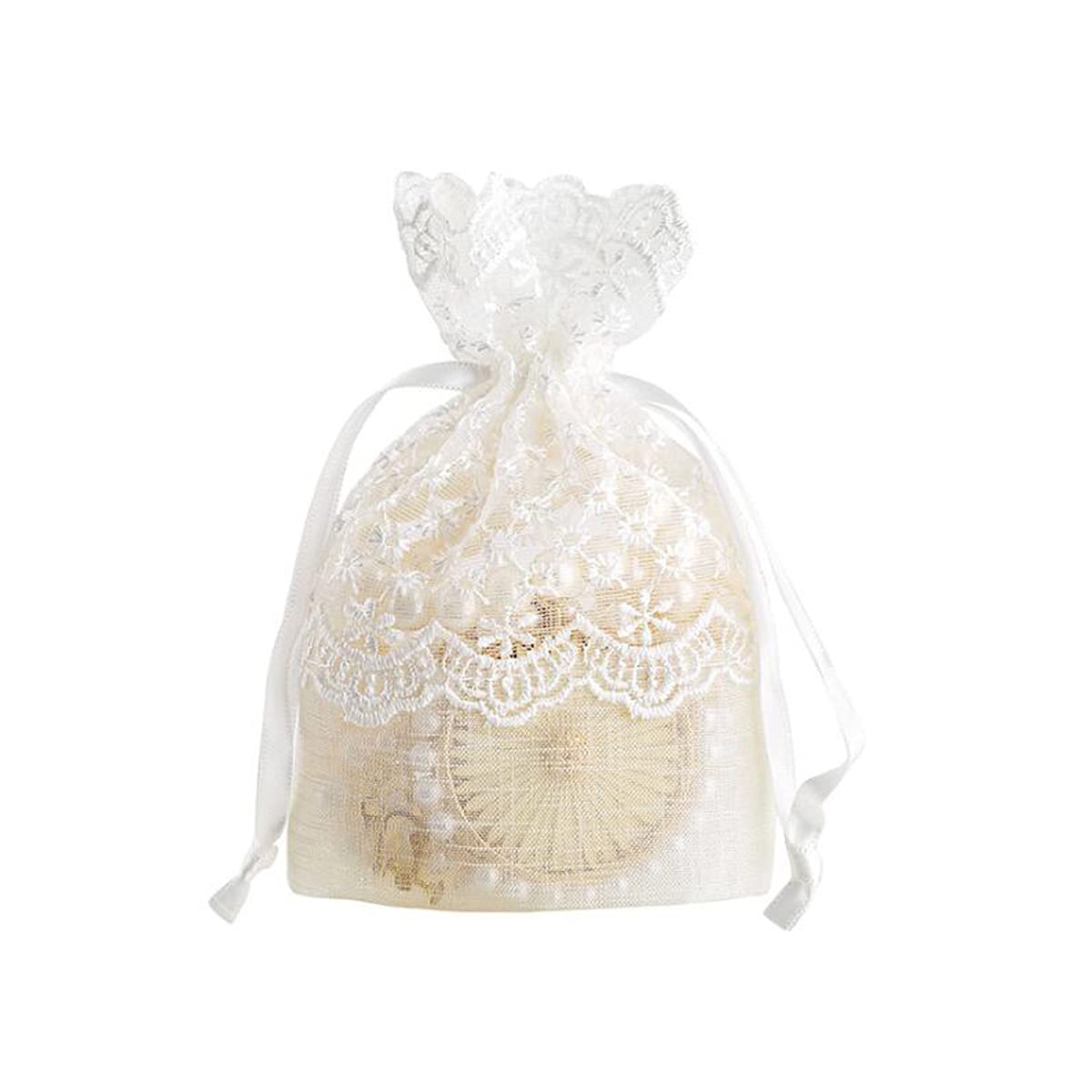Snadulor 10 Pcs White Lace Organza Gift Bags - 3.9 x 5.5 Inch Sheer Wedding Favor Bags for Candy, Party Favors, Bridal Shower & Birthday Gifts - Perfect for Wedding Decorations, Baby Showers & Holiday Gift Wrapping
