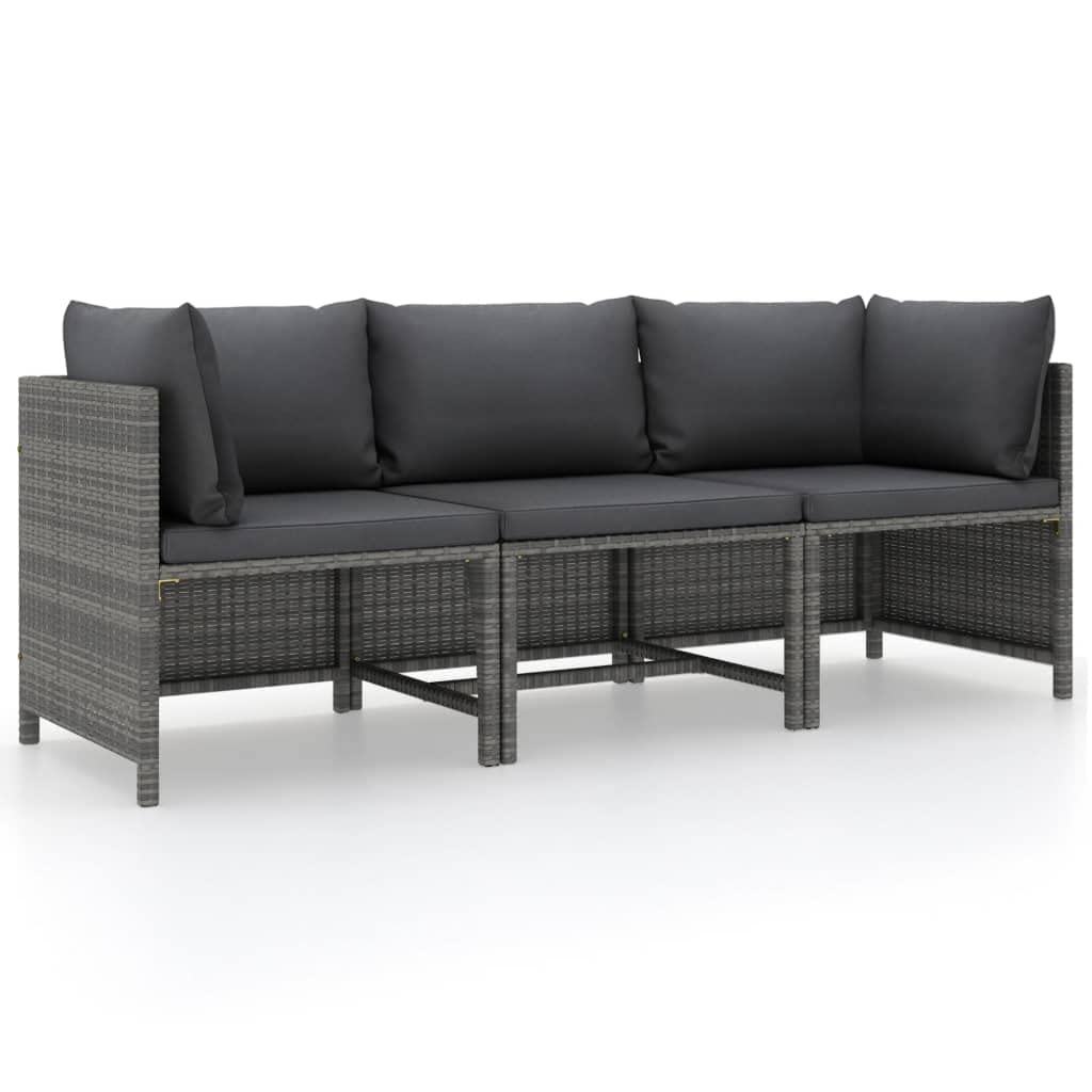 Premium 3-Seater PE Wicker Patio Couch - Outdoor Rattan Sofa with Removable Cushions (23.6