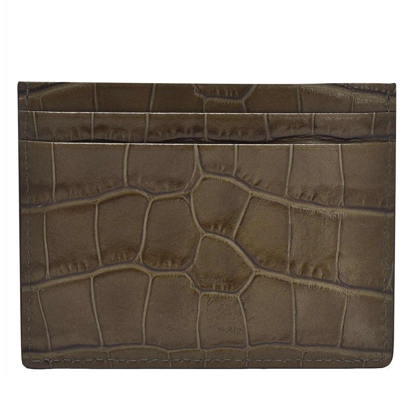 Christian Louboutin Kios Spike Cardholder - Luxury Leather Credit Card Holder for Men & Women - Perfect for Parties, Travel & Everyday Use