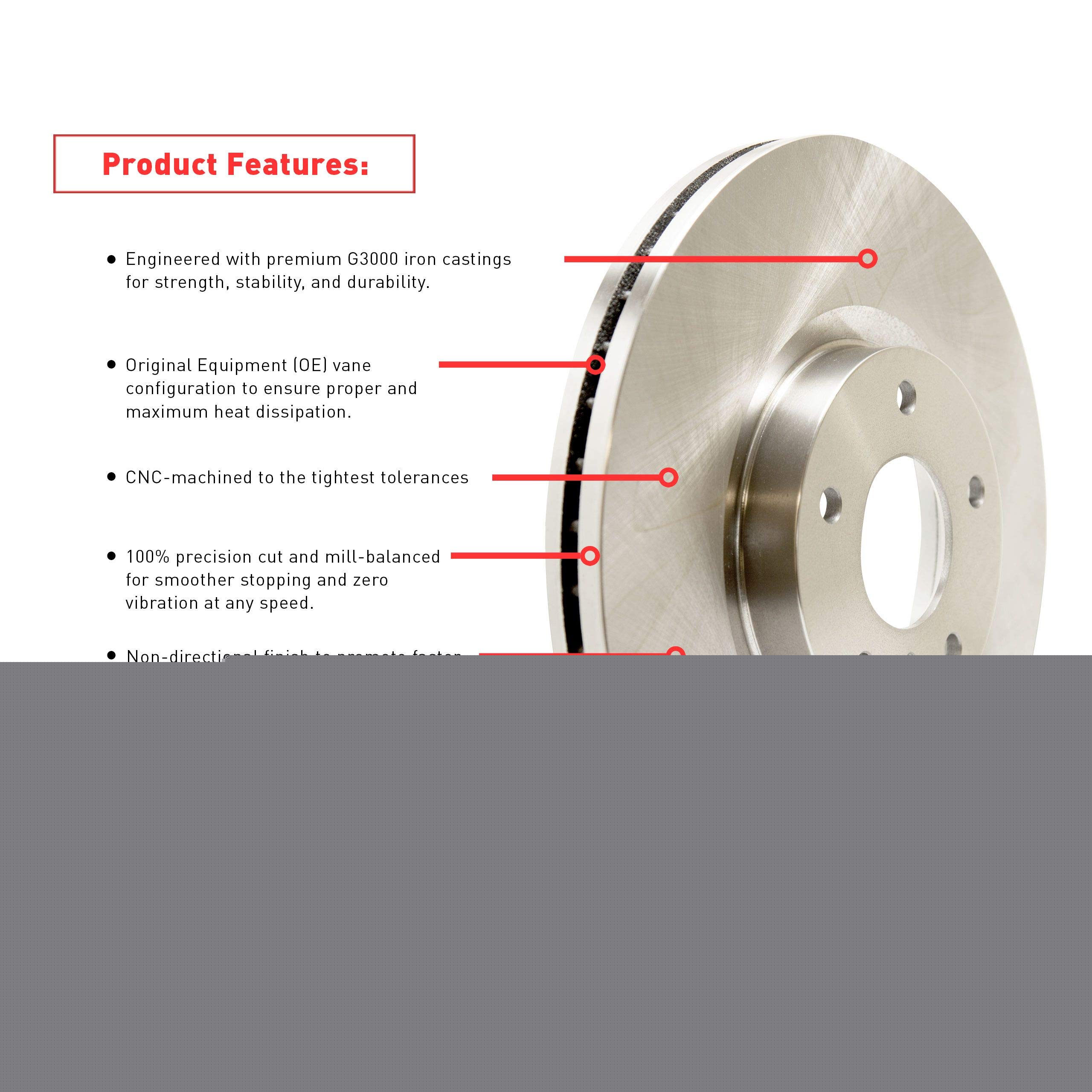 Dynamic Friction Company Rear Brake Pads and Rotors Kit - Ceramic Brake Pads & Rotors Set with Hardware - Perfect for Sedans, SUVs, and Trucks - Smooth Stopping Power for Daily Commute & Highway Driving