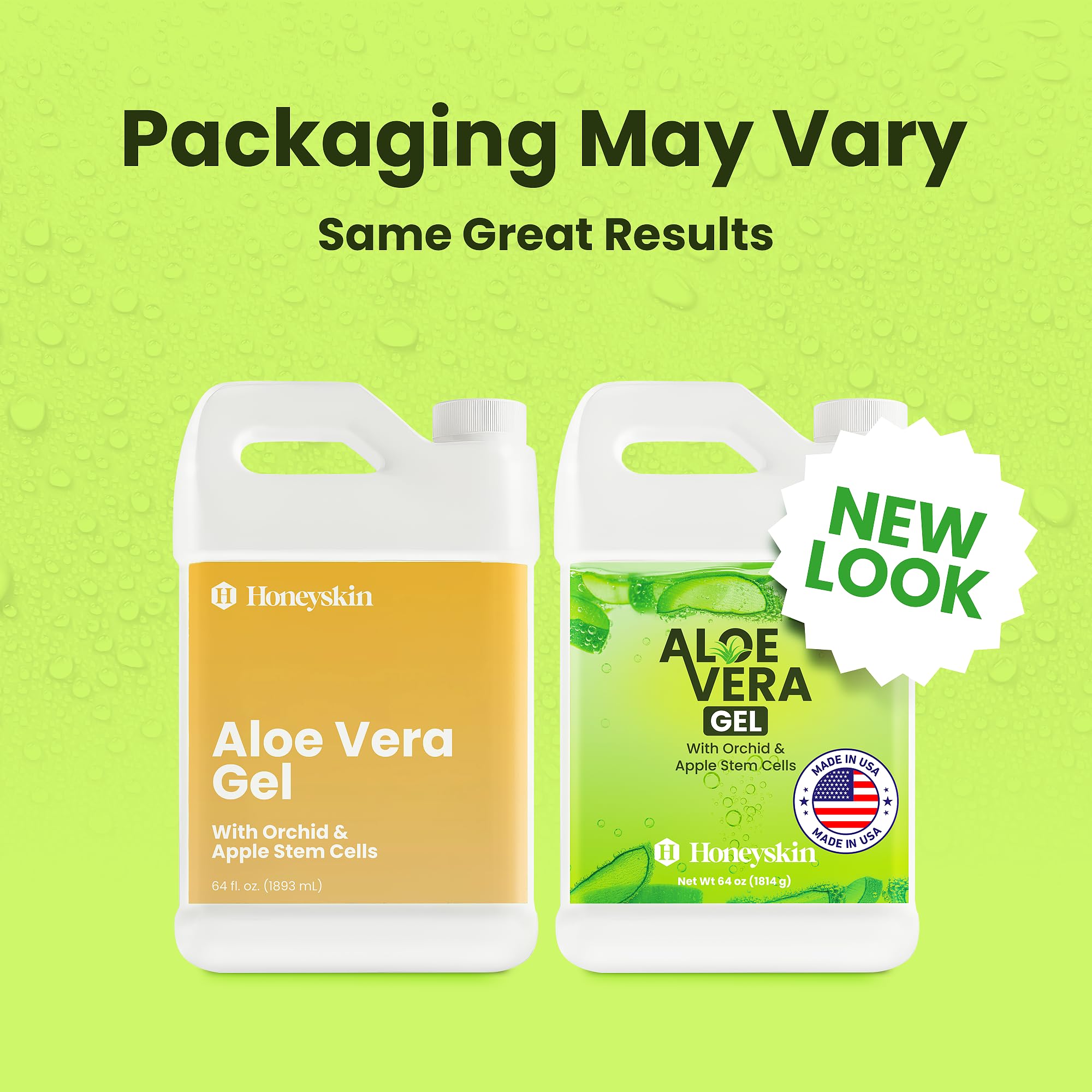 Organic Aloe Vera Gel - 100% Pure Natural Skin Care for Sunburn Relief, Face Moisturizer & Hair Hydration - Extracted from Aloe Vera Plant with Manuka Honey, Orchid & Apple Stem Cells - 64 fl oz - Perfect for Daily Skincare, After Sun Care & Hair Treatment
