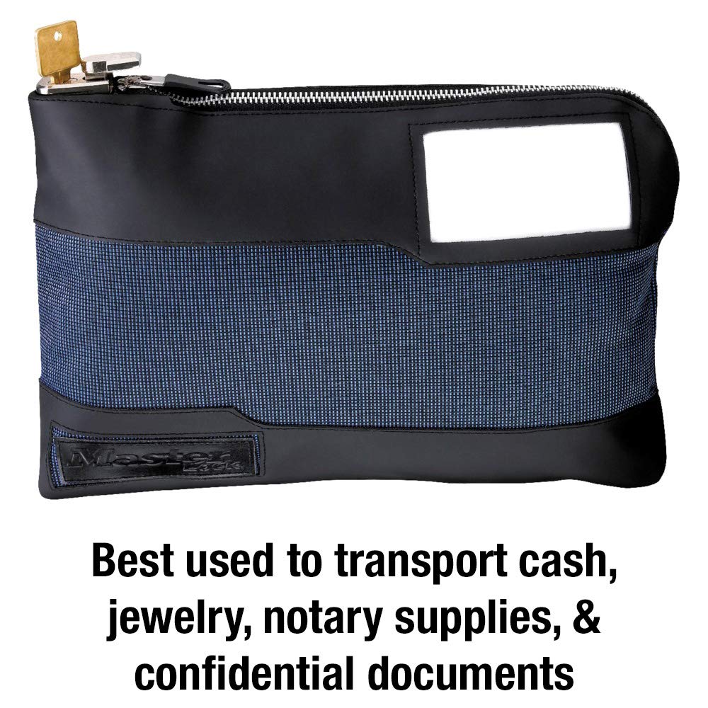 Master Lock 7120D Money Bag - Secure Key Lock & Zipper Cash Pouch (11.5 Inch) for Travel, Passport & Valuables Protection | Ideal for Business Trips, Vacation Security & Daily Money Storage
