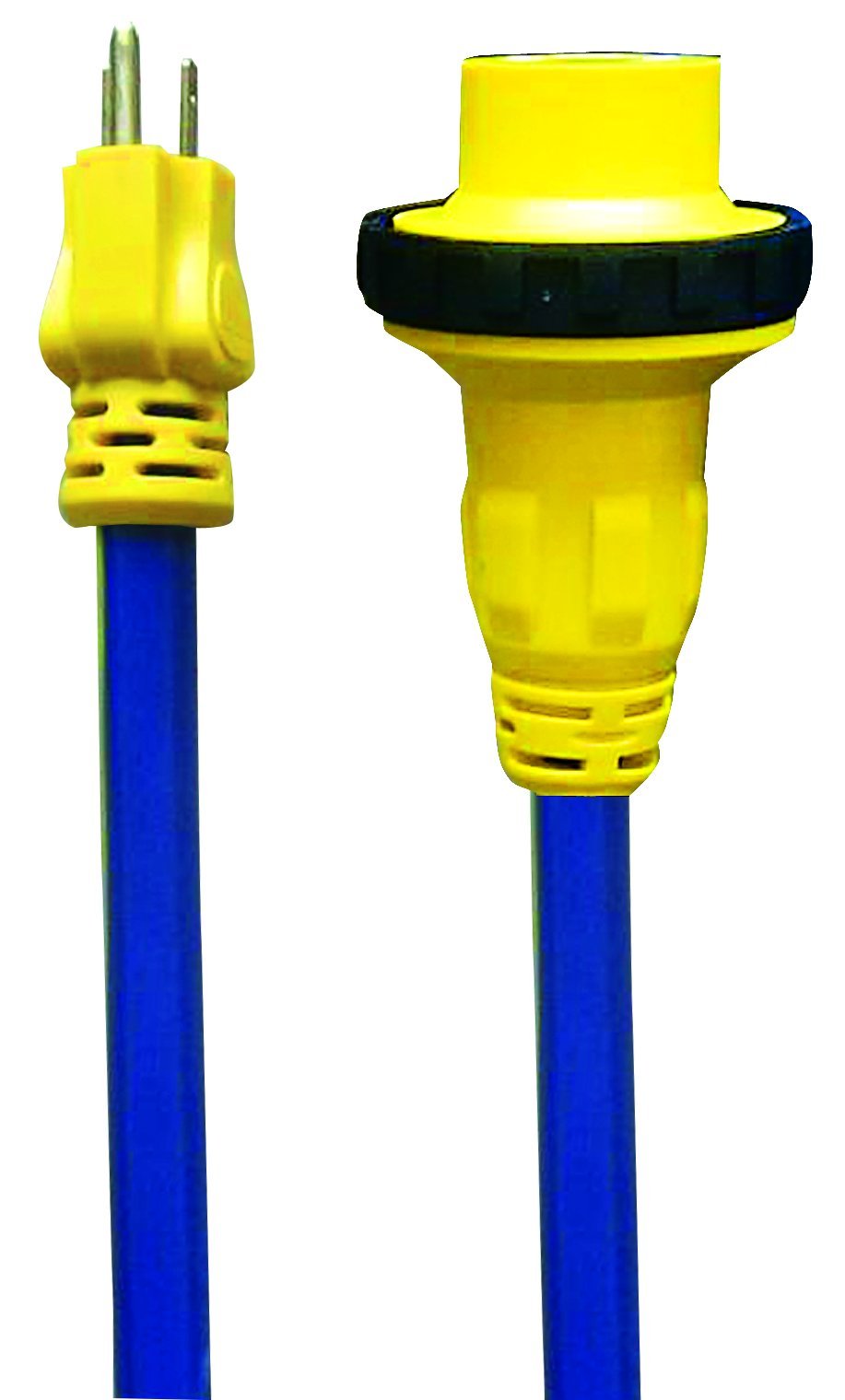 Voltec Industries 16-00592 15A to 30A RV Locking Power Adapter - 10/3 STW Heavy Duty Extension Cord (2 Feet) - Perfect for Camper, Trailer & RV Electrical Hookups