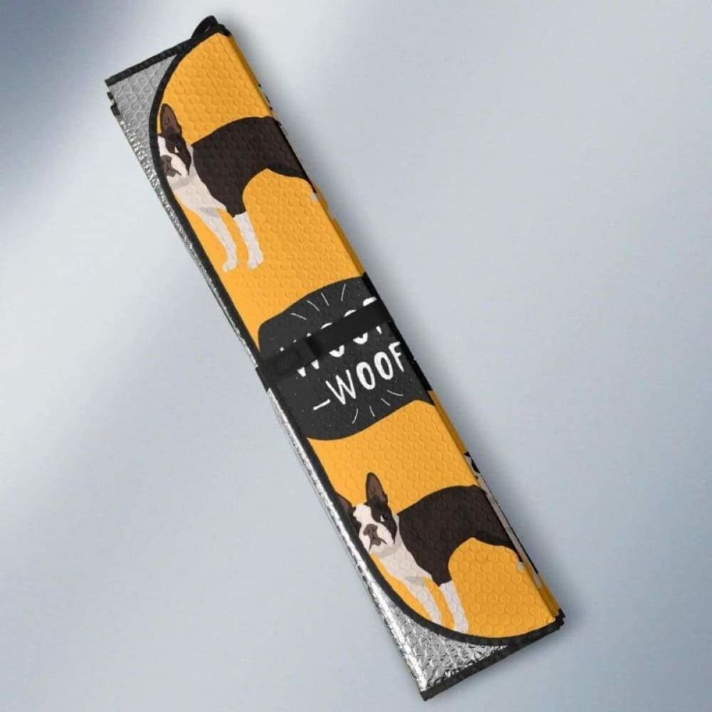 Boston Terrier Pattern Car Sun Shade for Windows - 40x20 Inches UV Protection for Pets & Kids - Perfect for Summer Travel and Parking